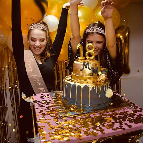 Miniatura 351 de CIEHER Juego de corona de cumpleaños 50 + banda de 50 y fabulosa banda + pin de perlas, tiara, regalos de 50, decoraciones para mujeres amigas