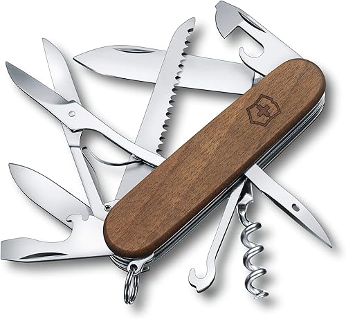Victorinox 1.3711.63 Huntsman - Caja de herramientas (madera de nogal de 3.583 in, elegante, tamaño bolsillo)