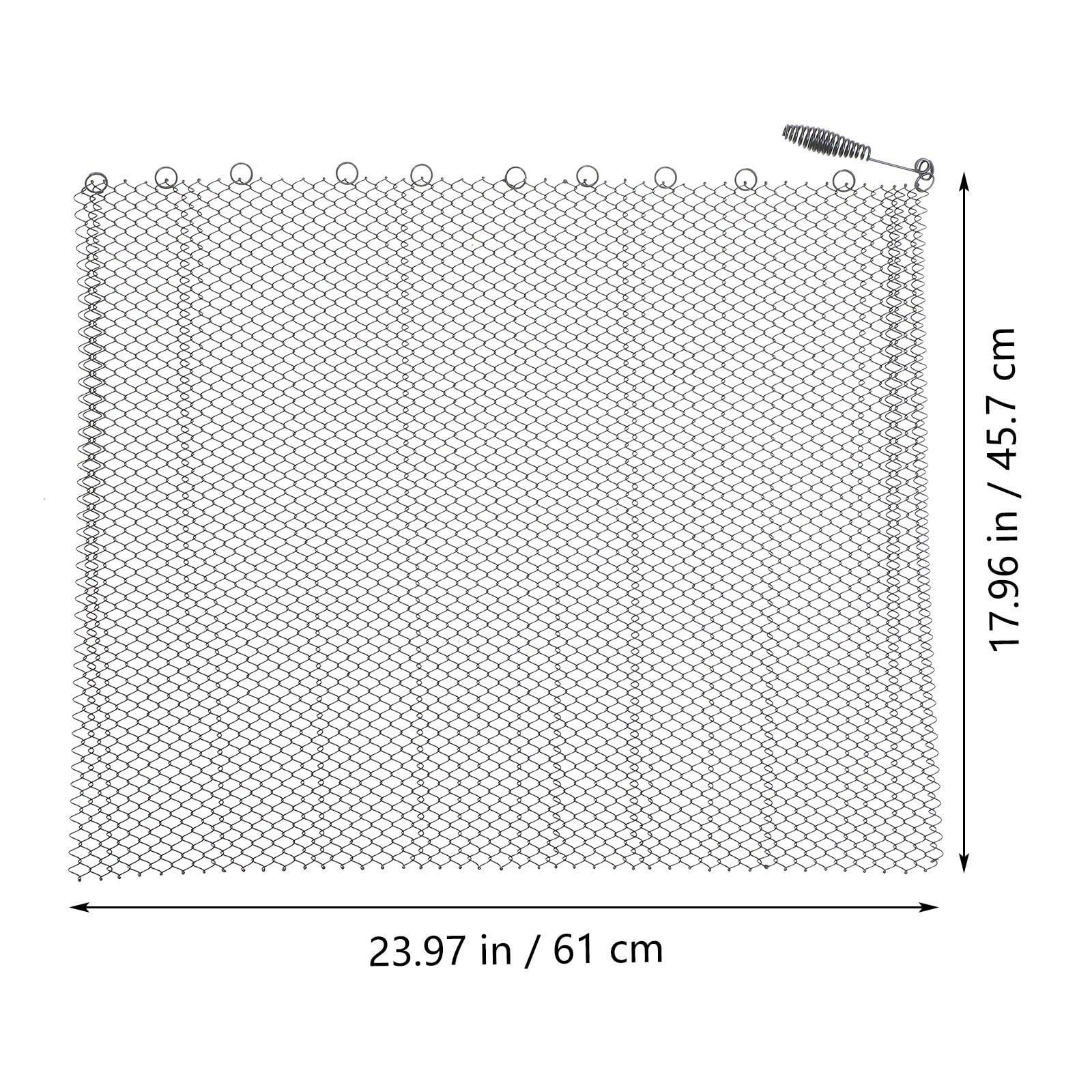BESPORTBLE 4 Pezzi Tenda Rete per Caminetti in Ferro Nero con Maniglie | Schermo a Pannello per Focolare, Resiste al Calore e Blocca Scintille, Installazione Semplice
