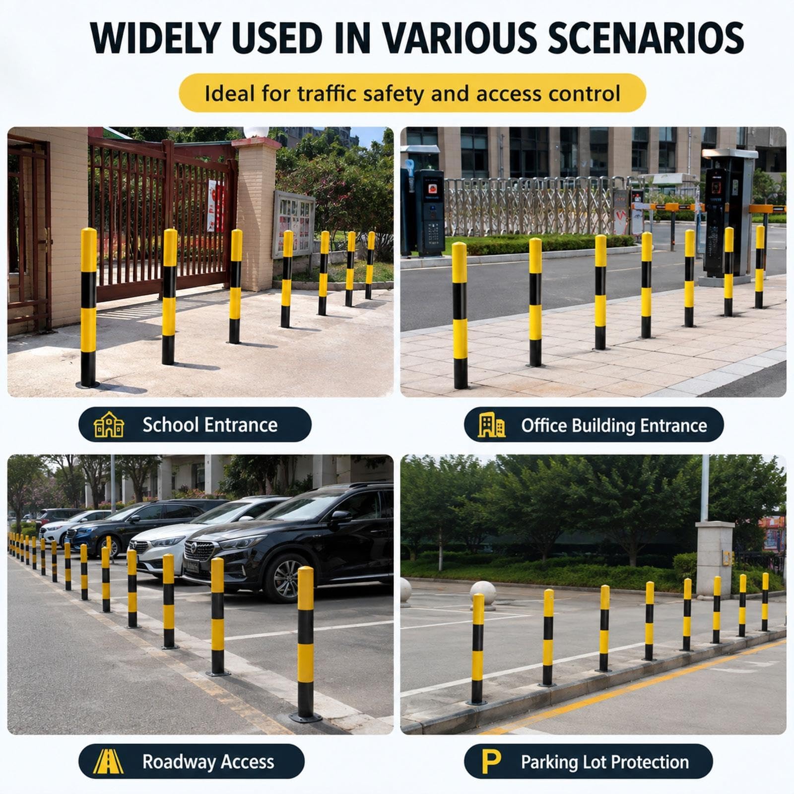 Poteaux De Borne De Sécurité Allée, De Parking Fixe Poteau De Stationnement