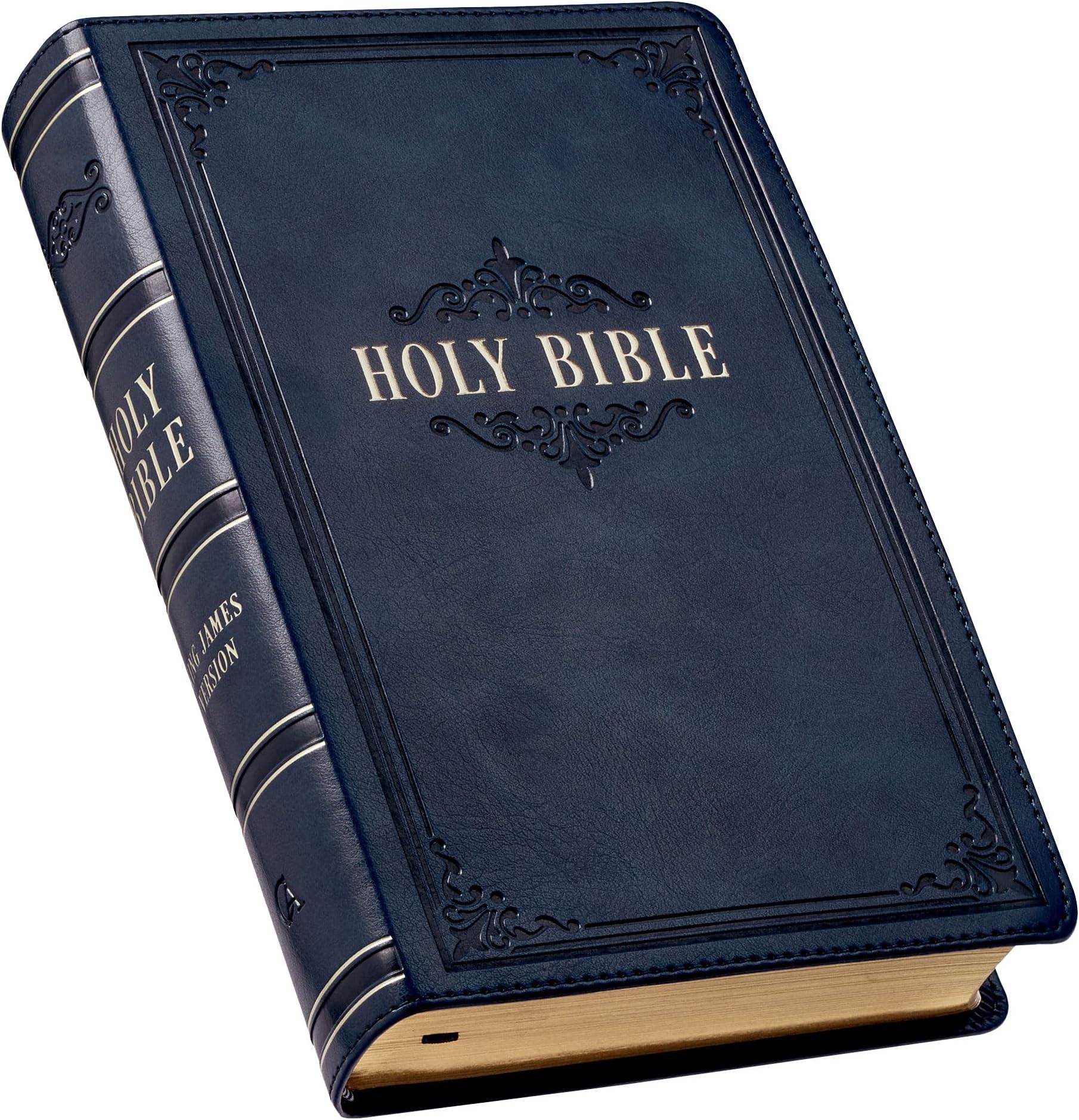 KJV Holy Bible, Giant Print Standard Size Faux Leather Red Letter Edition - Ribbon Marker, King James Version, Dark Blue (KJV Standard GP Editions)