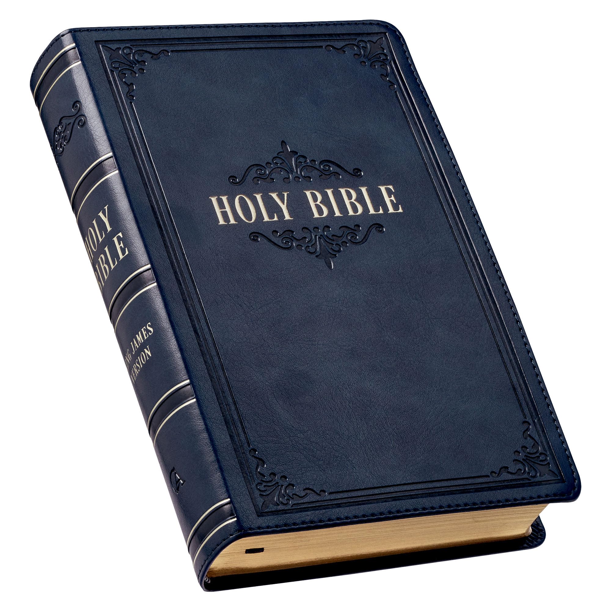 KJV Holy Bible, Giant Print Standard Size Faux Leather Red Letter Edition - Ribbon Marker, King James Version, Dark Blue (KJV Standard GP Editions)