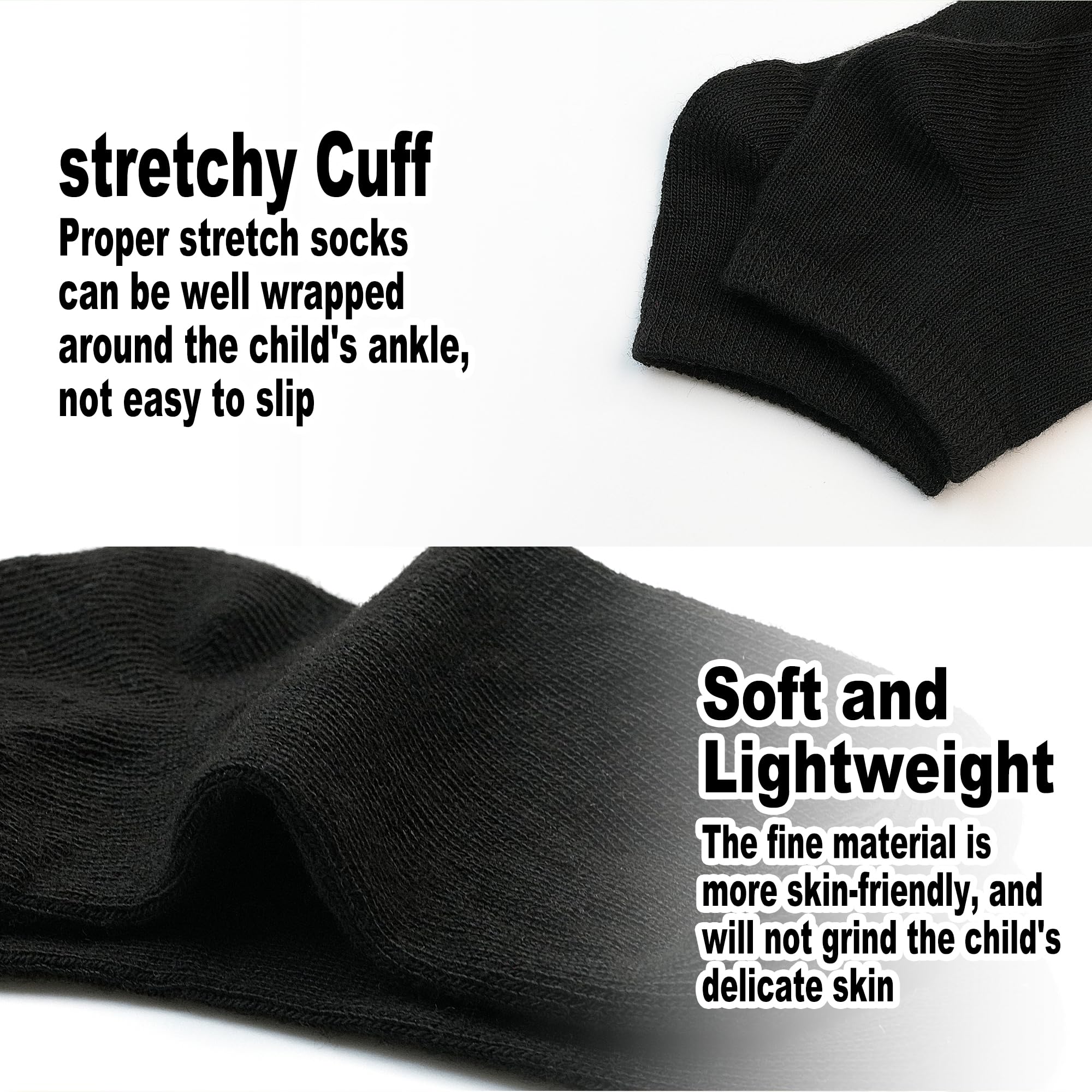 Calcetines para niños pequeños, 20 pares de calcetines de tobillo transpirables de corte bajo para niños y niñas de 0 a 13 años