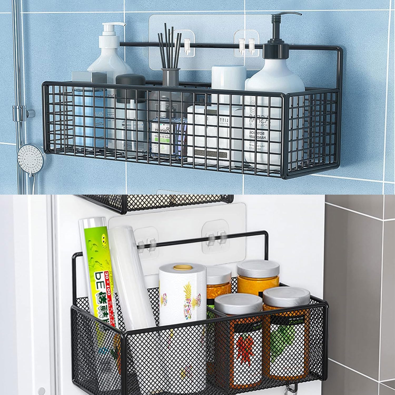 Dimeho Confezione da 8 ganci adesivi di ricambio, resistenti ganci adesivi per doccia, per bagno, impermeabili, strisce adesive per doccia, mensola angolare, senza fori, per doccia e cucina Dimeho Confezione da 8 ganci adesivi di ricambio, resistenti ganci adesivi per doccia, per bagno, impermeabili, strisce adesive per doccia, mensola angolare, senza fori, per doccia e cucina