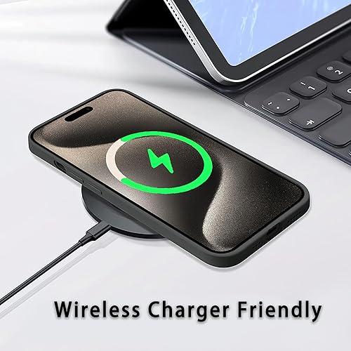 Miniatura 5 de Funda compatible con iPhone 15 Pro, funda para teléfono celular con diseño de flores de cerezo, goma de silicona líquida suave, a prueba de golpes,