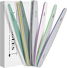 Nail Files,MORGLES Gel nail file Set Professional Nail Buffer File Block Natural Manicure File Nail Polisher Washable Double Sided Grit 150/180/200/240/280/1000/4000 Buffer