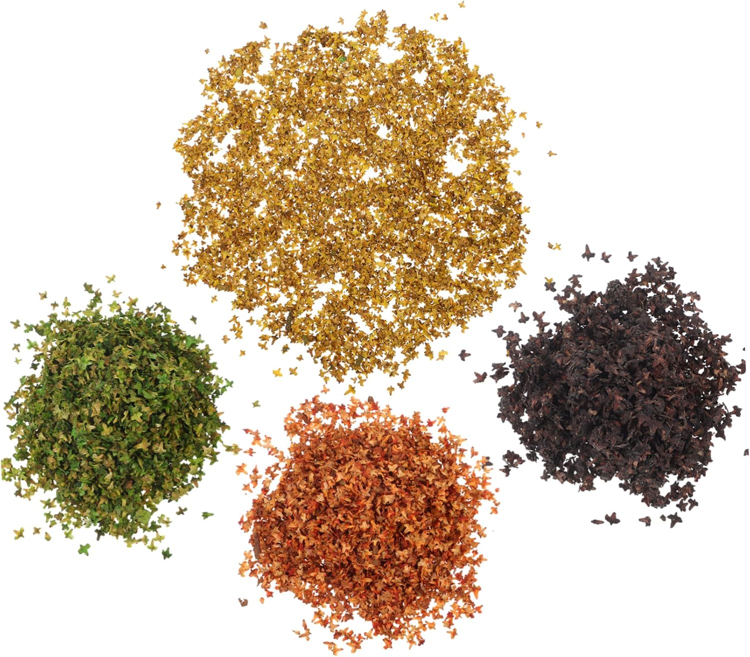 5sets 4 Packs Realistic Miniature Leaves for Scenery Layout Decor Autumn Colors for DIY Landscape Model Train Table and Fairy Garden Projects 4packs*5