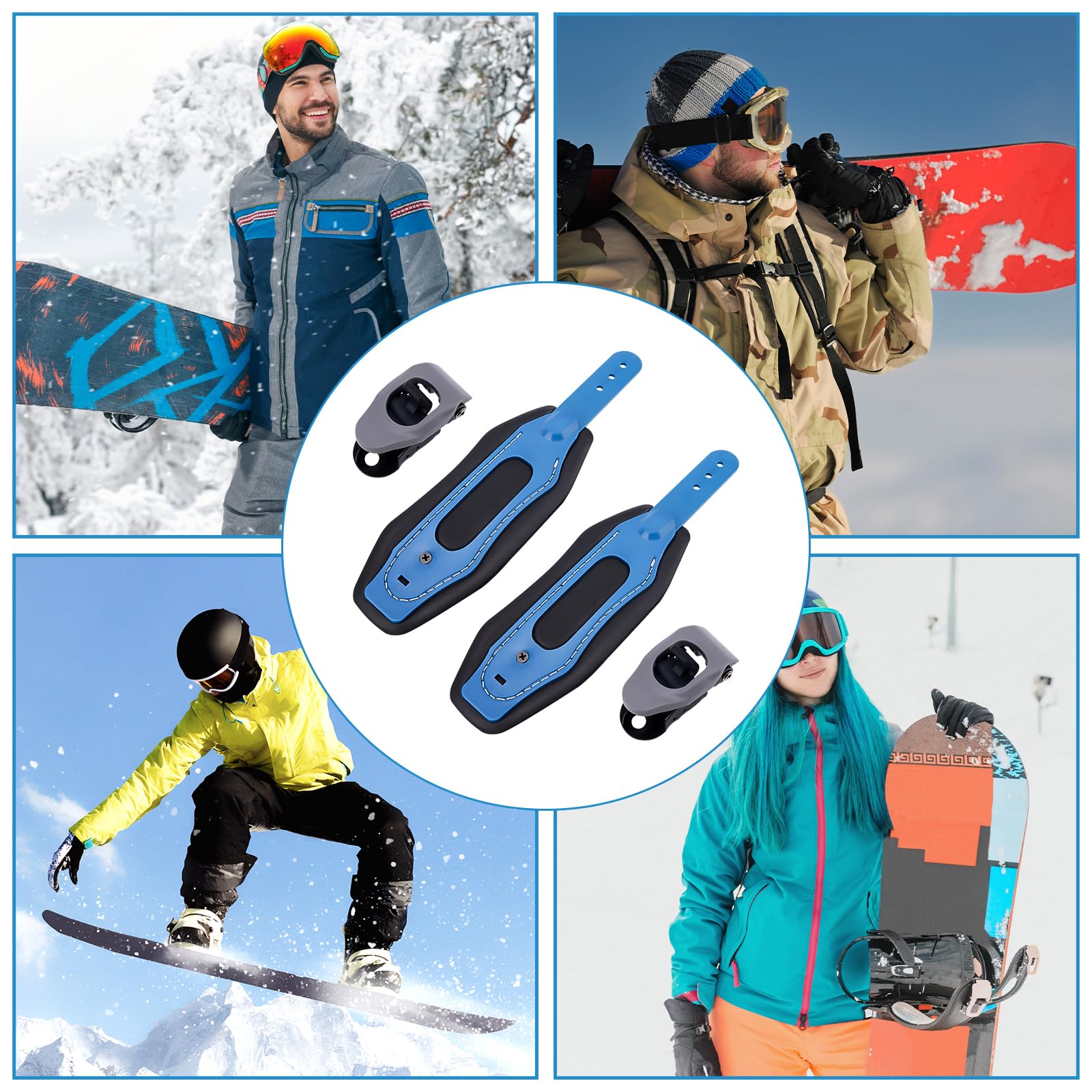 Correas Tobillo Repuesto para Fijaciones Snowboard y Esquí con Hebillas Ajuste Universal