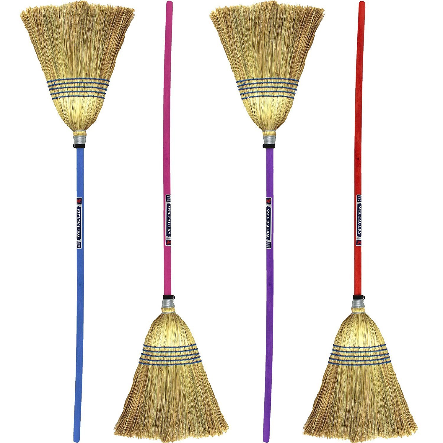Pistachio Faulk's Large Coloured Handle Corn Broom: