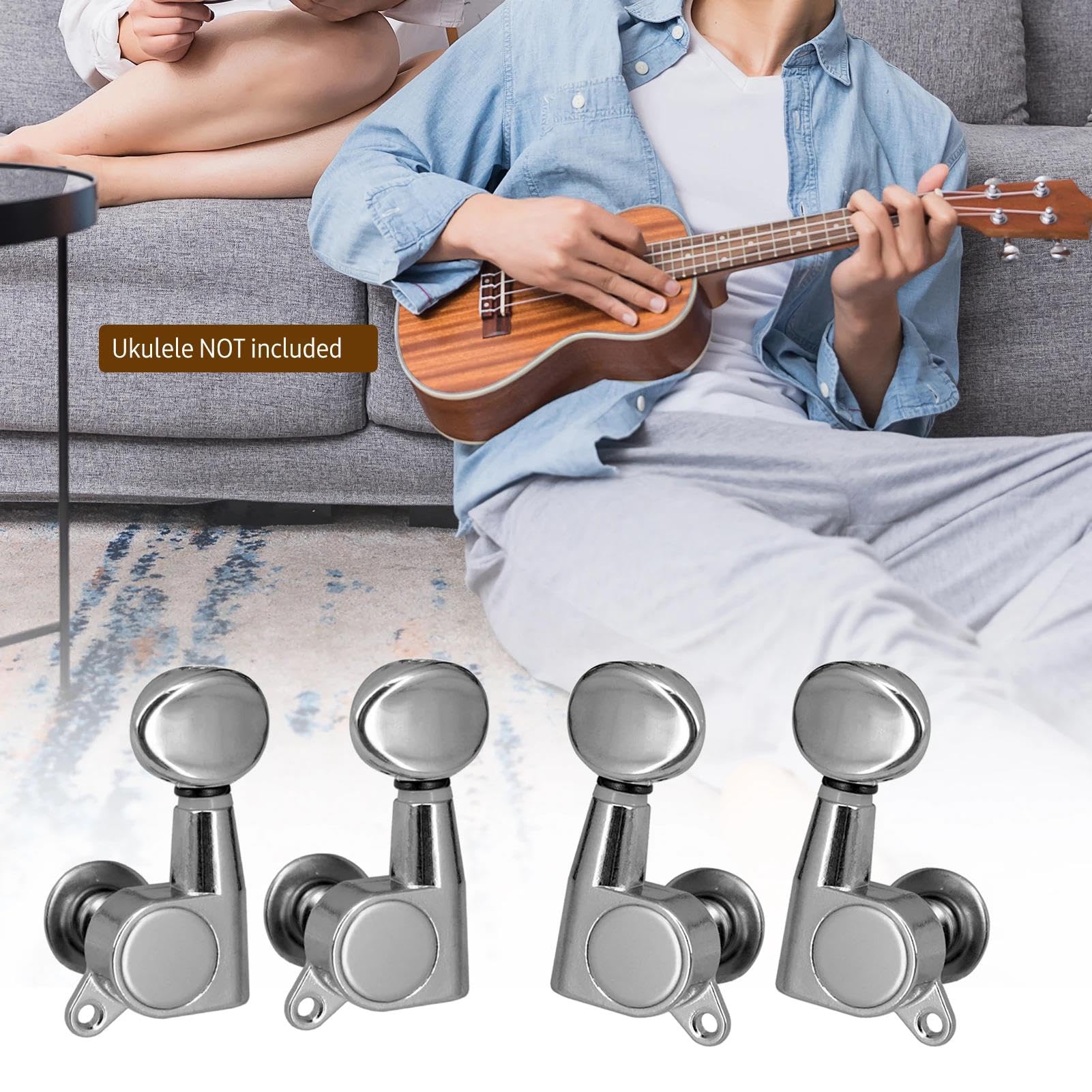 4 manopole per chitarra ukulele 1:15 sintonizzatori posteriori chiusi per accordatori ukulele a 4 corde parti di ricambio