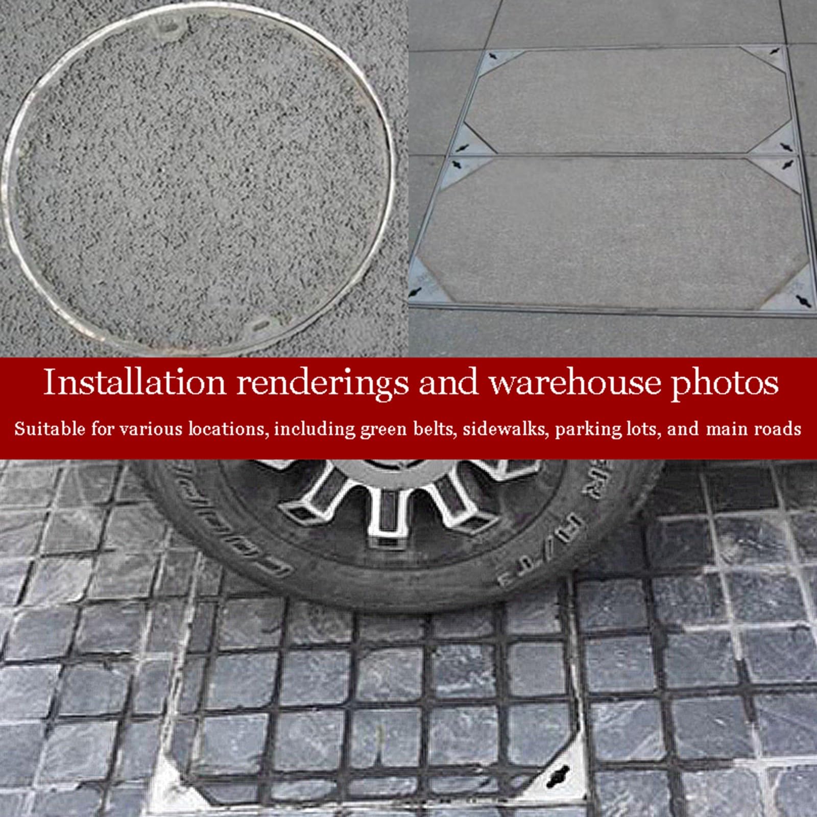 Cubierta de inspección invisible de acero inoxidable, tapa de desagüe, cubierta de lavabo para patio, entrada, pasarela, 8 cm de altura, 90 x 90 cm, diseño discreto
