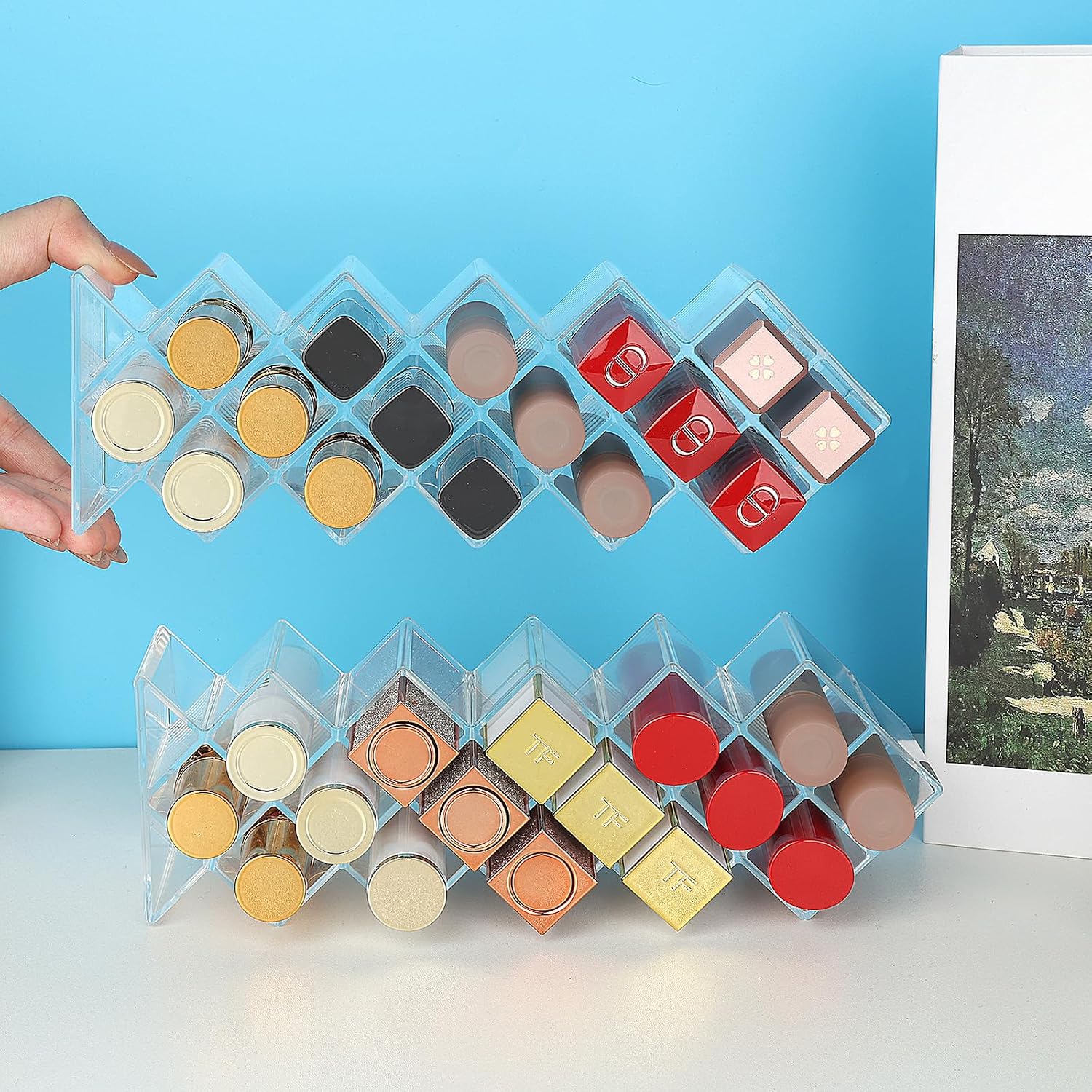 JessLab Lipstick Organizers (16 Slot) Bundle with Palette Organizer (7 Slot) image 4