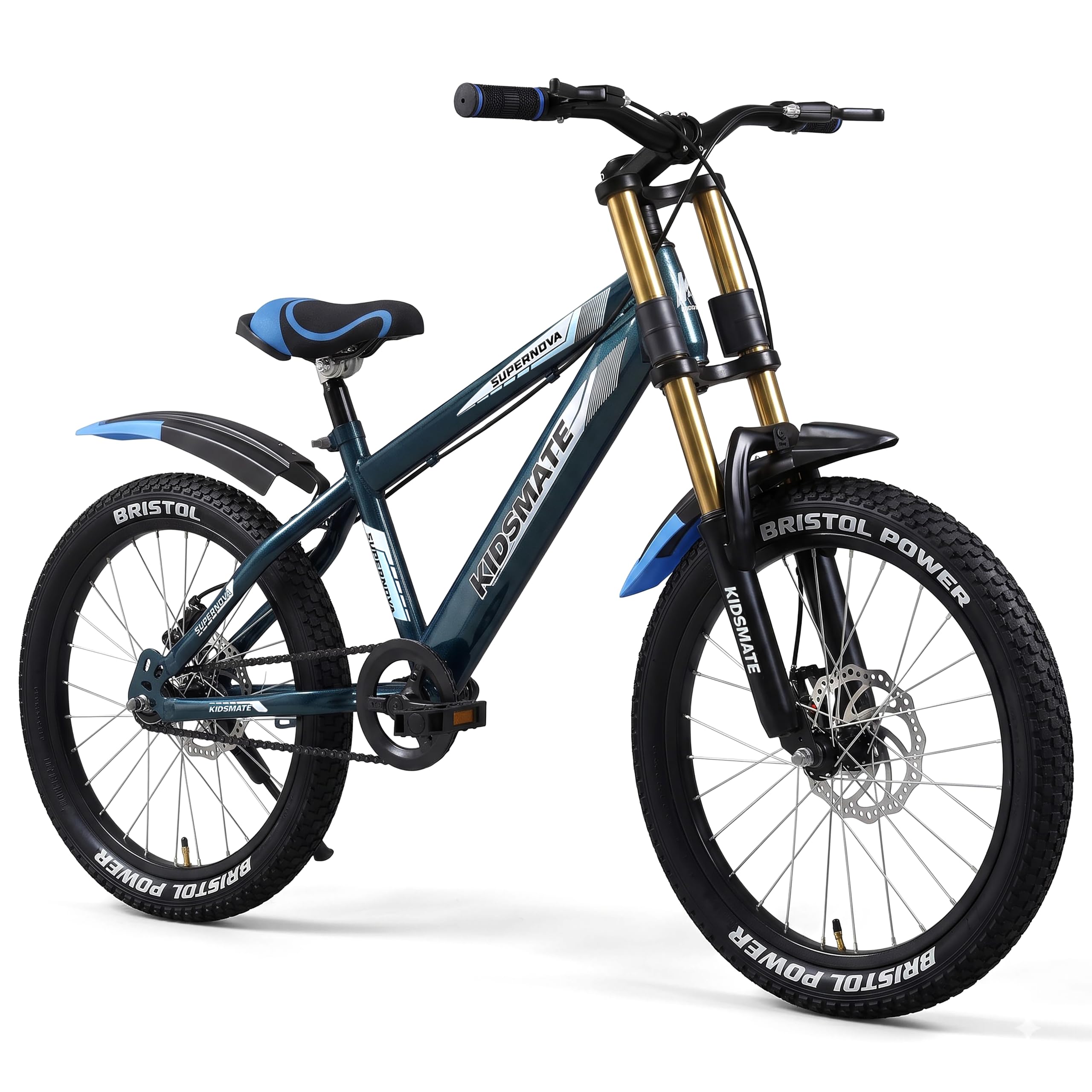 Kidsmate Supernova 20T Fat (20 x 3.0) Tire Cycle for Kids 7–10 Years | Dual Disc Brake Bicycle with Rigid Fork | Wide Tyres, Strong Steel Frame Bike for Kids - Stelios Blue — Amazon image 13