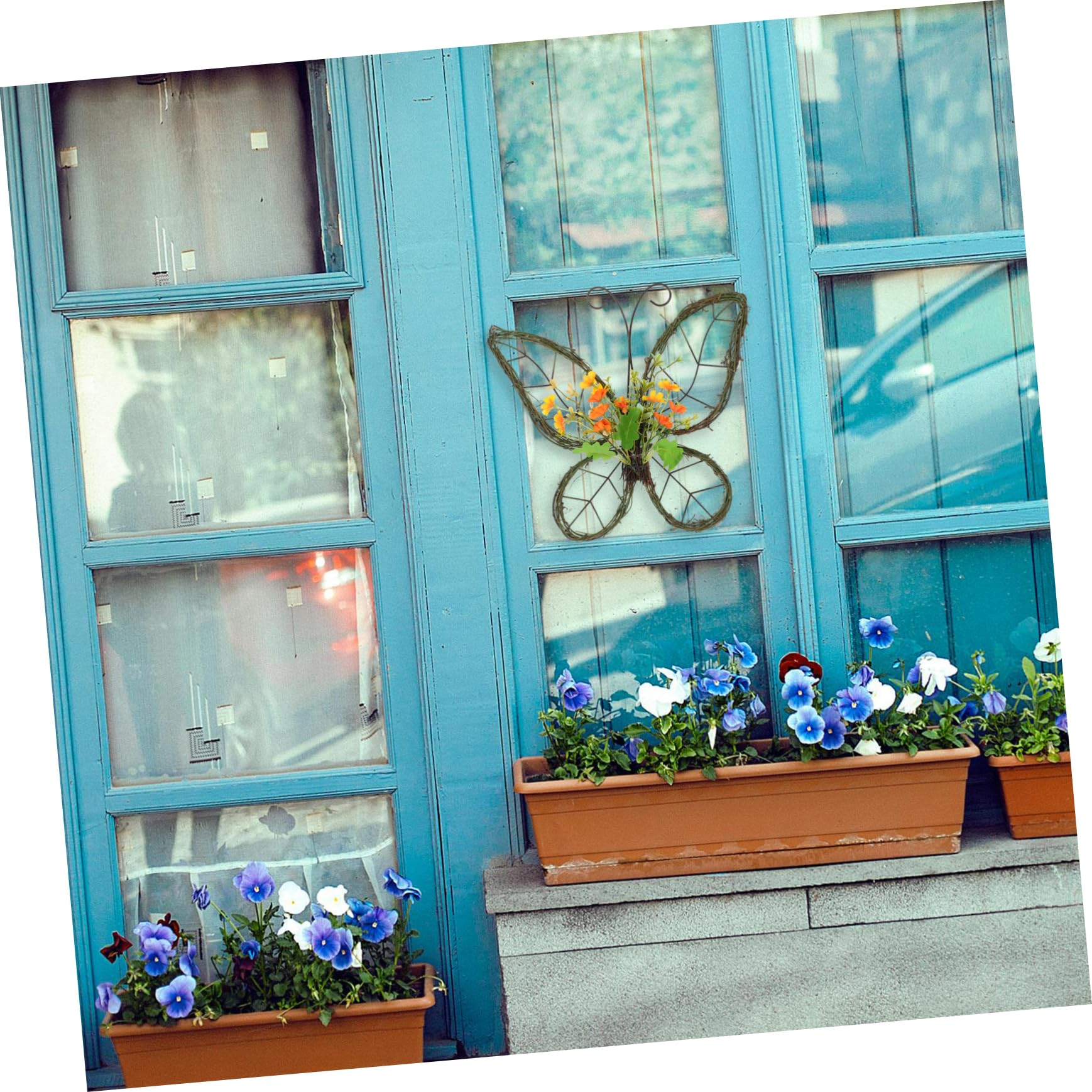 Ghirlanda Primaverile Forma Di Farfalla Fiori Artificiali Per Decorazione Di Porte e Finestre Decorazione Leggera e Versatile Per Ogni Occasione