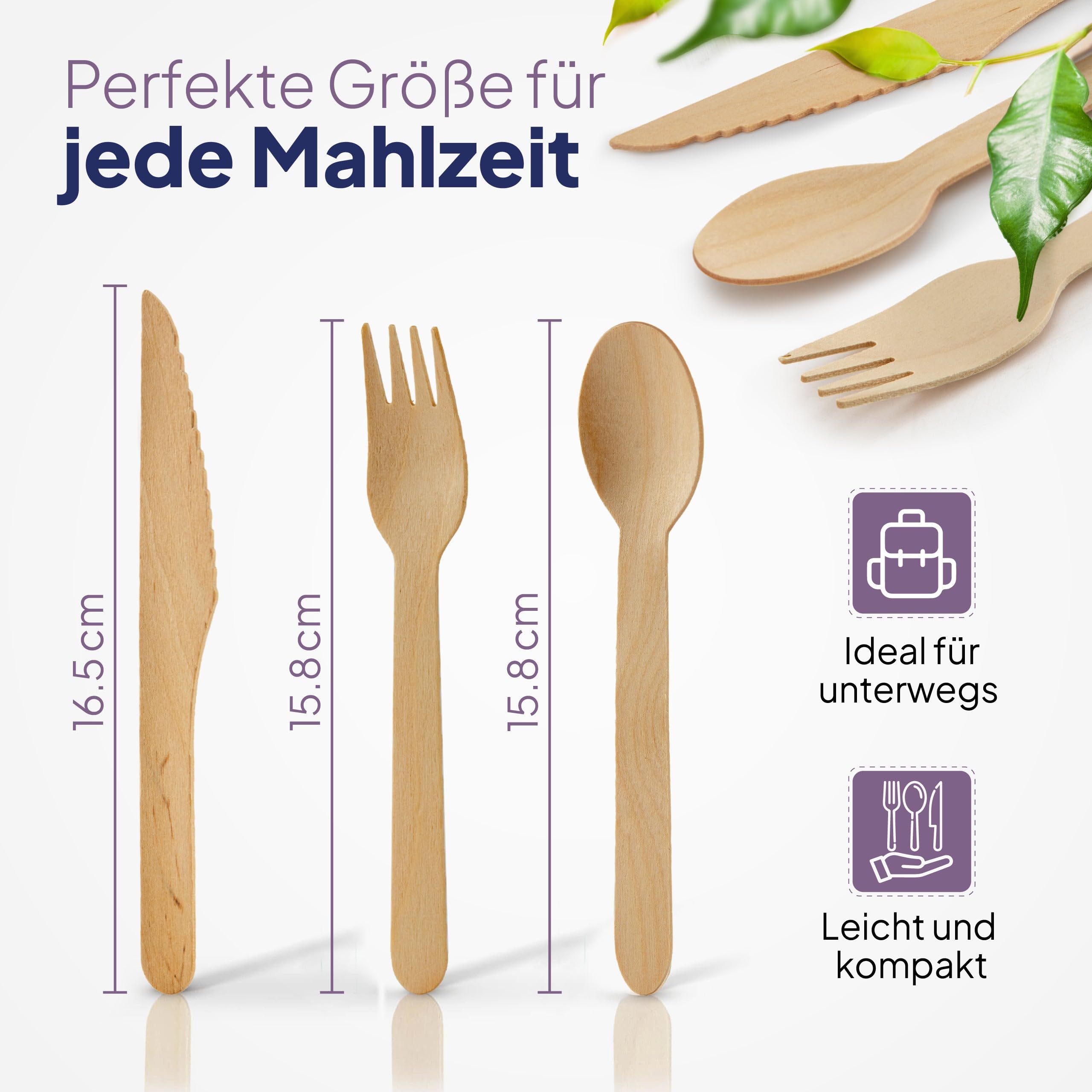 Inoverse Disposable Wooden Spoons, Pack of 100, Wooden Cutlery, Disposable Spoons, Environmentally Friendly Disposable Cutlery, Wooden Spoons, Disposable Soup Spoons, Cutlery Disposable - Image 2
