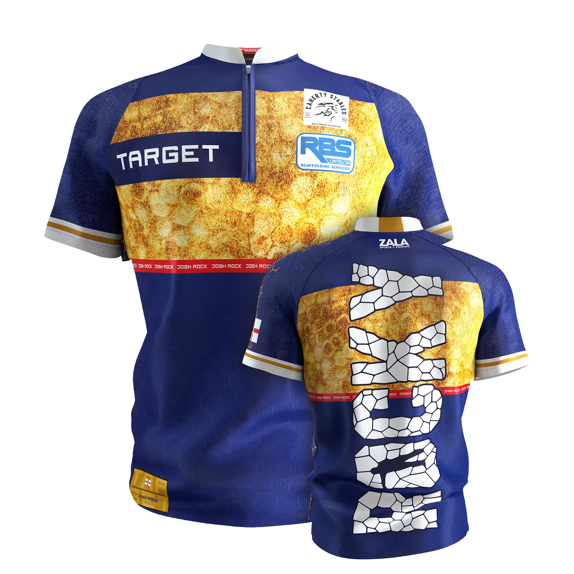 Target Darts Josh Rock Dart Shirt 2025, Weltmeisterschaft Herren Darts Shirt, Coolplay Collarless Dart Top Erwachsene, Dartboards Top Männer, Rocky Player Edition T Shirt