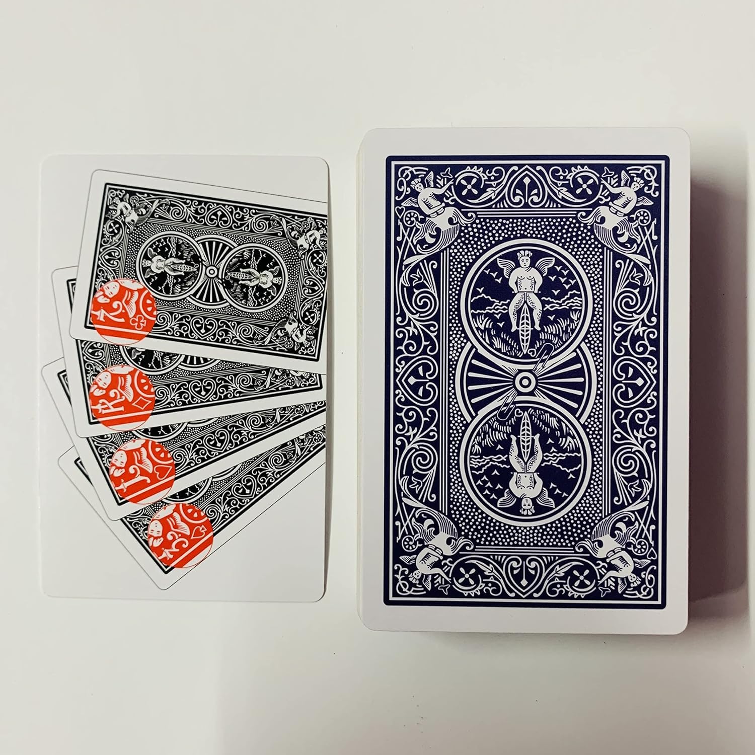WIZERDY Marked Deck Bicycle Design - Spy Marked Playing Cards for Magic Tricks | Bridge Size | Includes Red-Blue Double Back Card & Instructions | Magic Trick Props for Magicians & Kids (Blue) - Image 3 thumbnail