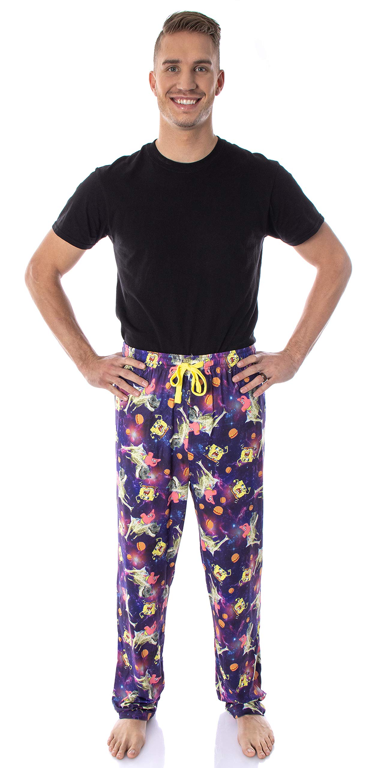 Bioworld SpongeBob SquarePants Męskie spodnie od piżamy Space Chase Adult Lounge Sleep