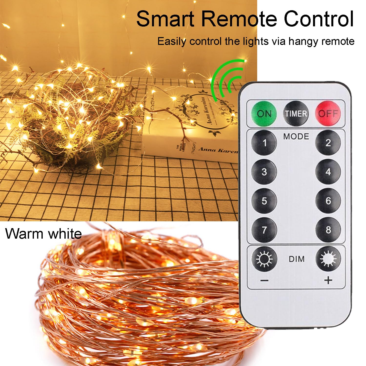 Stringa Di Luci A Globo Da 10 M, 100 Lucine A LED, Luci A Stringa Per Decorazioni Natalizie USB Con Telecomando, Multicolore | Leroy Merlin - Foto 7