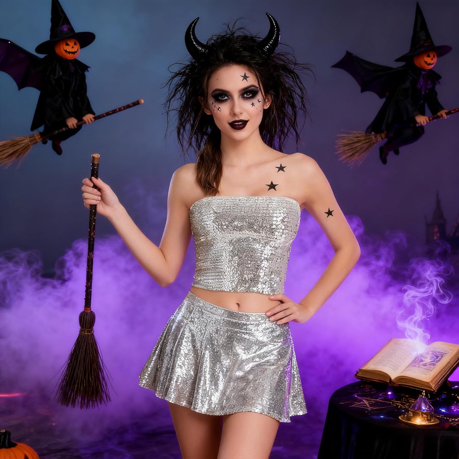 Womens Sparkly Sequin Mermaid Crop Tops, Strapless Metallic Tube Tops for Party Clubwear - Image 6