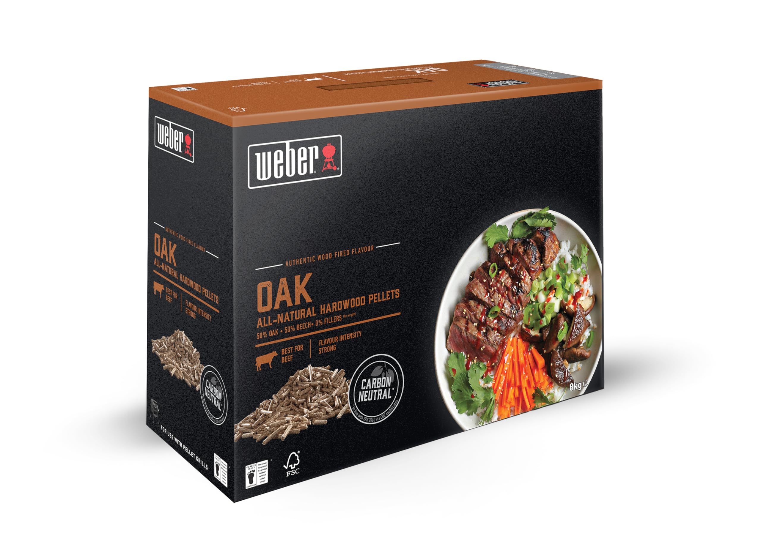 PELLET DI LEGNO FSC QUERCIA 8 KG PER BBQ WEBER