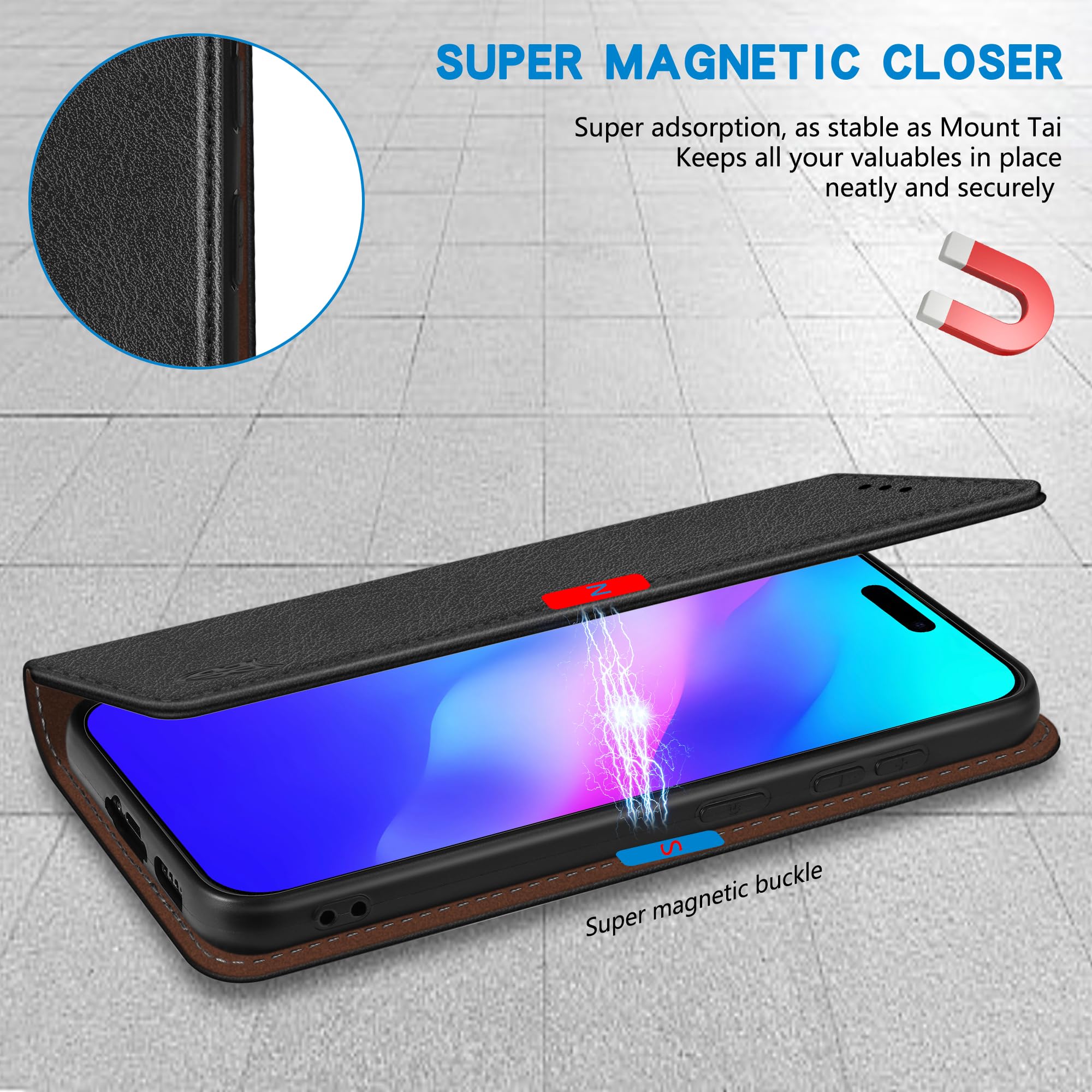 XTENDED iDENTiTY アイポン16pro ケース iPhone 16 Pro Leather Wallet Case (with Detachable Cover & MagSafe