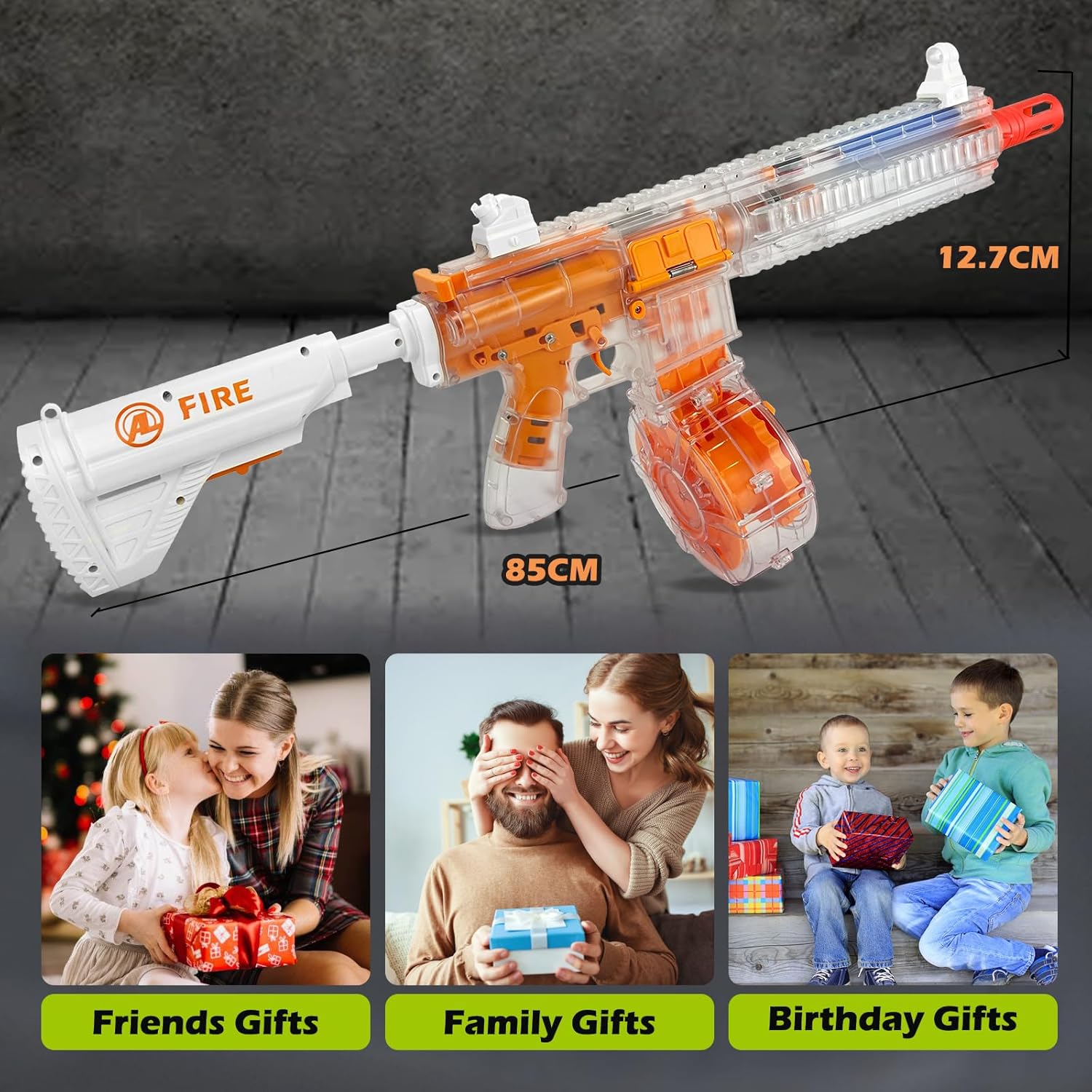 Foam Dart Blaster with Shell Ejecting, Semi-Auto/Manual Modes Includes 22-Dart Drum,Electric M416 Soft Bullet Toy Gun for Outdoor Party Games Christmas Birthday Gift for Teens 14+ (Orange)