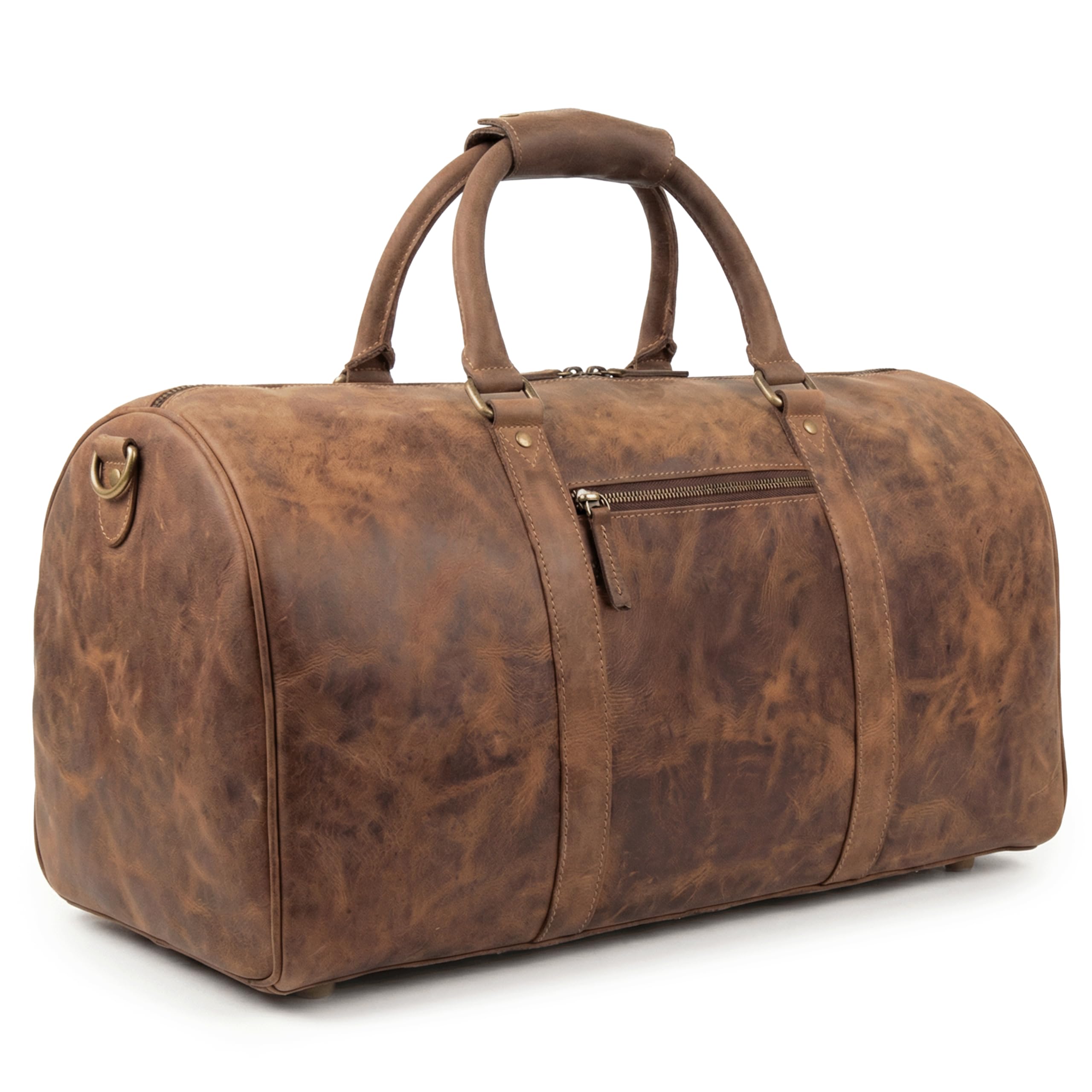 SID & VAIN große Weekender echt Leder Sporttasche Hank 55 cm XL Reisetasche Handgepäck Herrentasche mit Schultergurt Ledertasche Herren braun handgefertigt
