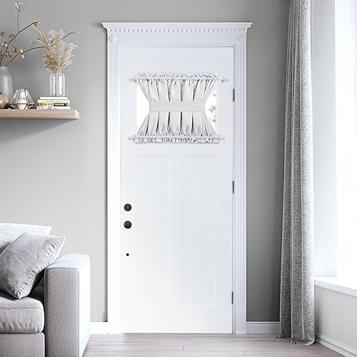 Miniatura 238 de Deconovo Cortina opaca de Navidad para puertas de vidrio y luces laterales, panel de privacidad con aislamiento térmico con doble bolsillo para