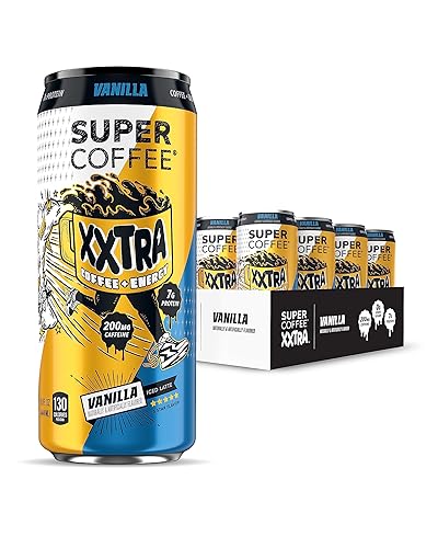 Miniatura 10 de Título Super Coffee XXTRA, Café helado (0.00 oz de azúcar añadido, 0.25 oz de proteína, 130 calorías) Moca 15 fl oz, paquete de 12  Café helado,