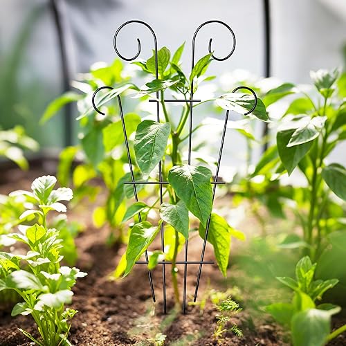Miniatura 4 de Thealyn Paquete de 4 enrejados de plantas de interior de 23 pulgadas para plantas en maceta trepadoras, enrejado de jardín de metal al aire libre,