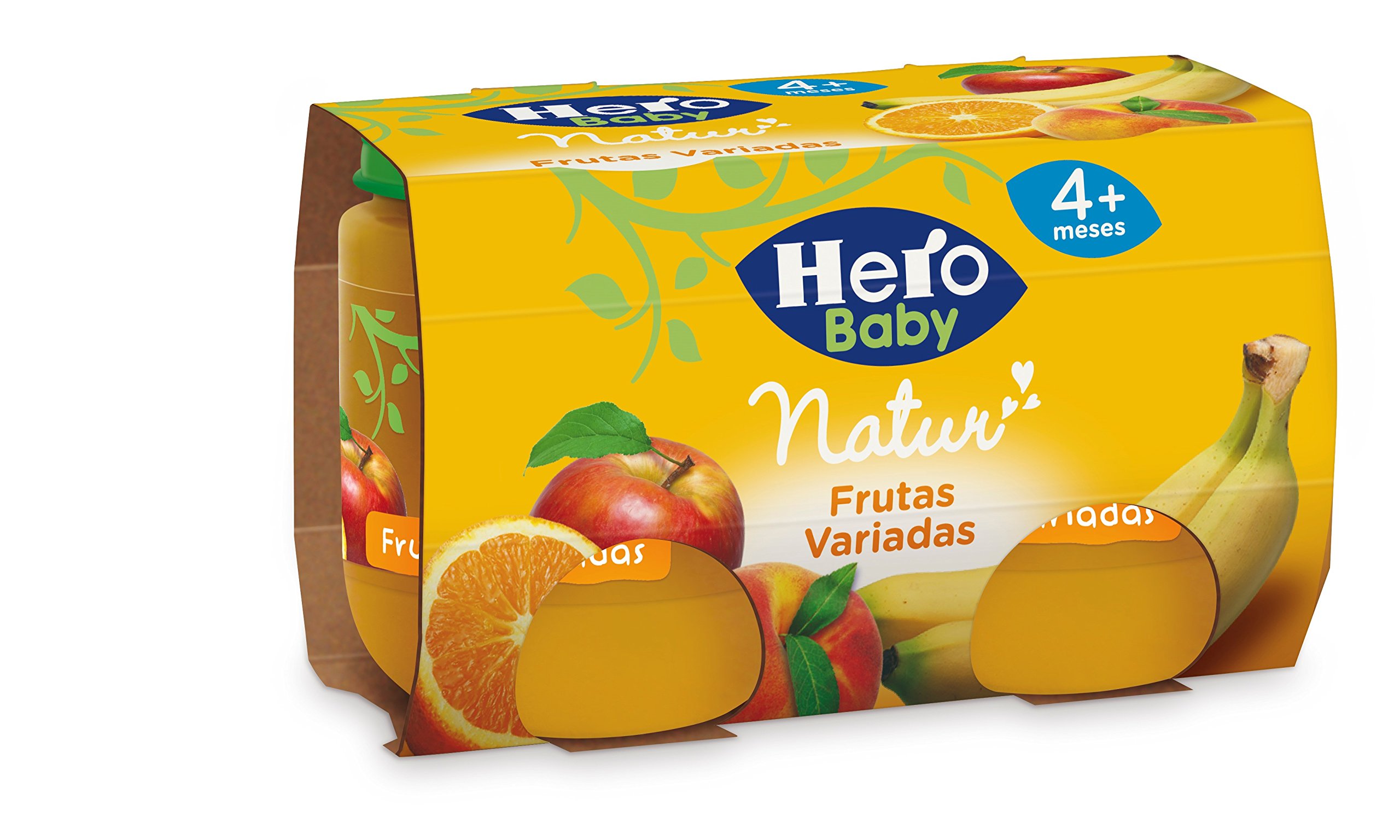 Hero Baby Tarritos de Frutas Variadas 100% Naturales Sin Azucares Añadidos Alimento Infantil 4 meses 120 g Pack 12