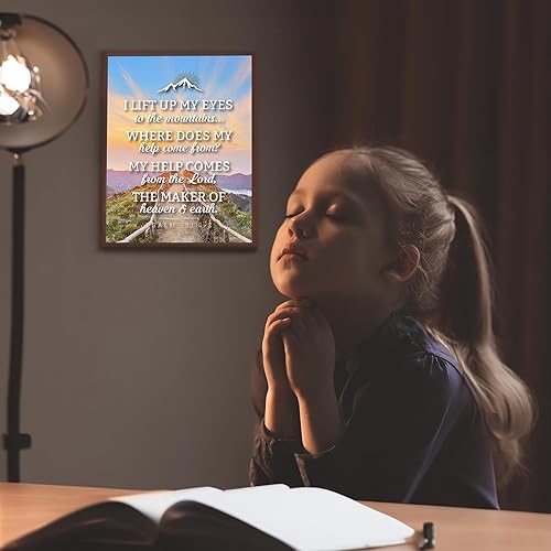 Miniatura 2 de AMERICAN LUXURY GIFTS Maker of Heaven Mountain Scripture - Arte de pared cristiano inspirador para sala de estar, oficina, decoración del hogar,