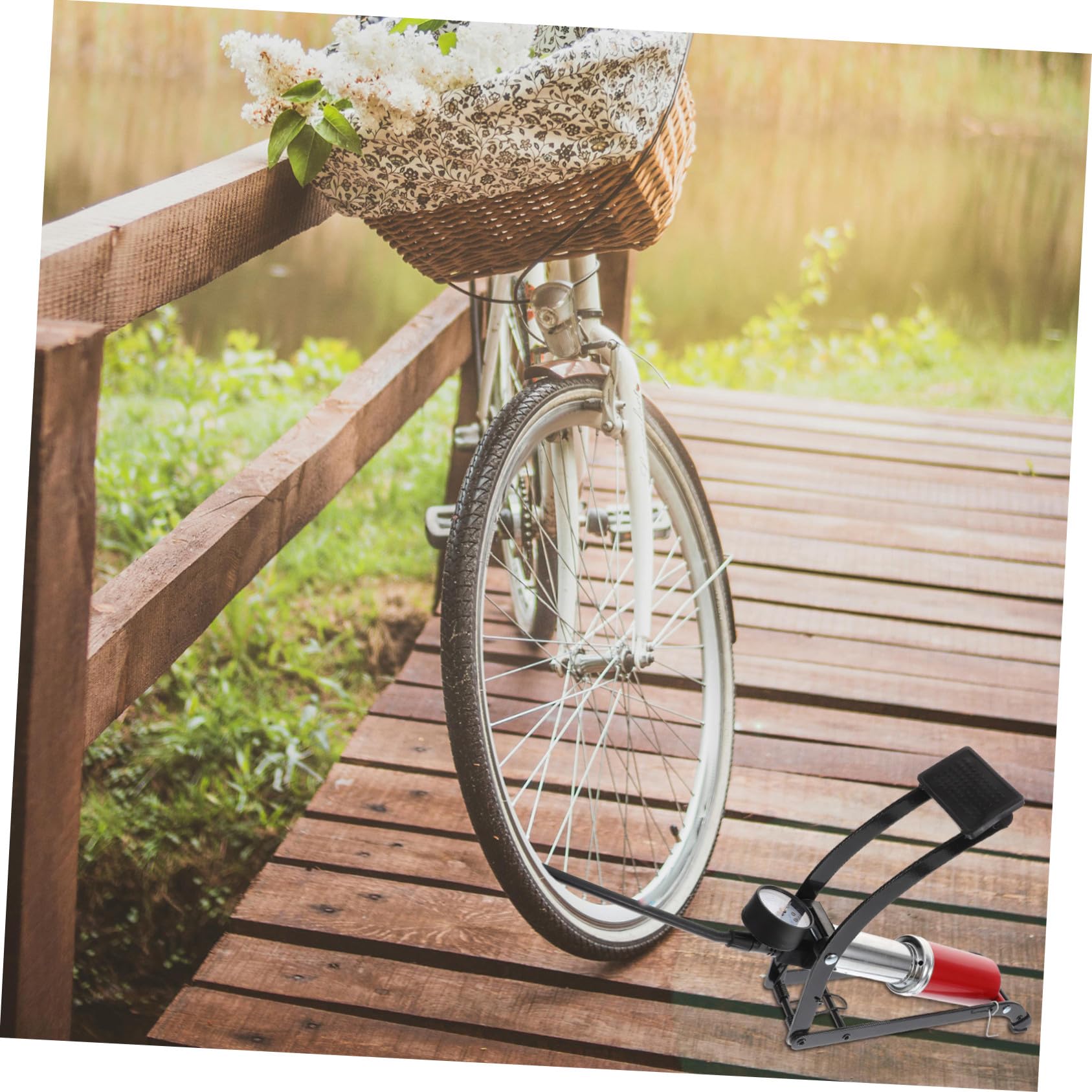 GALPADA Pompa per Bici ad Alta Pressione Portatile con Design Ergonomico Pompa e Compatta per Gonfiaggio Rapido Pneumatici Corsa e Mountain Bike