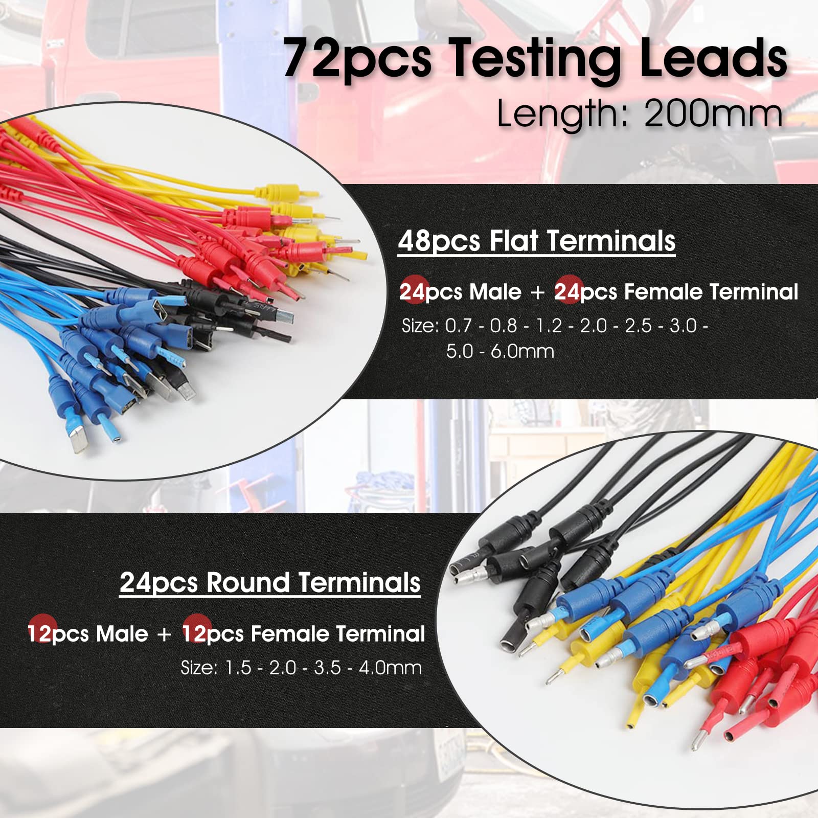 Kethvoz Punte misurazione per multimetro auto, Automotive Circuit Test Leads, 92 pezzi, set cavi prova con custodia, morsetti a coccodrillo elettrici, campioni test, spina SRS 5KΩ potenziometro