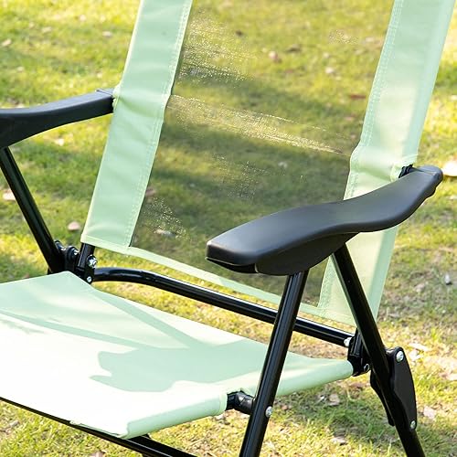 Miniatura 9 de Outsunny Juego de 2 sillas plegables de comedor para patio, sillas de terraza al aire libre con respaldo ajustable con respaldo ajustable, silla de