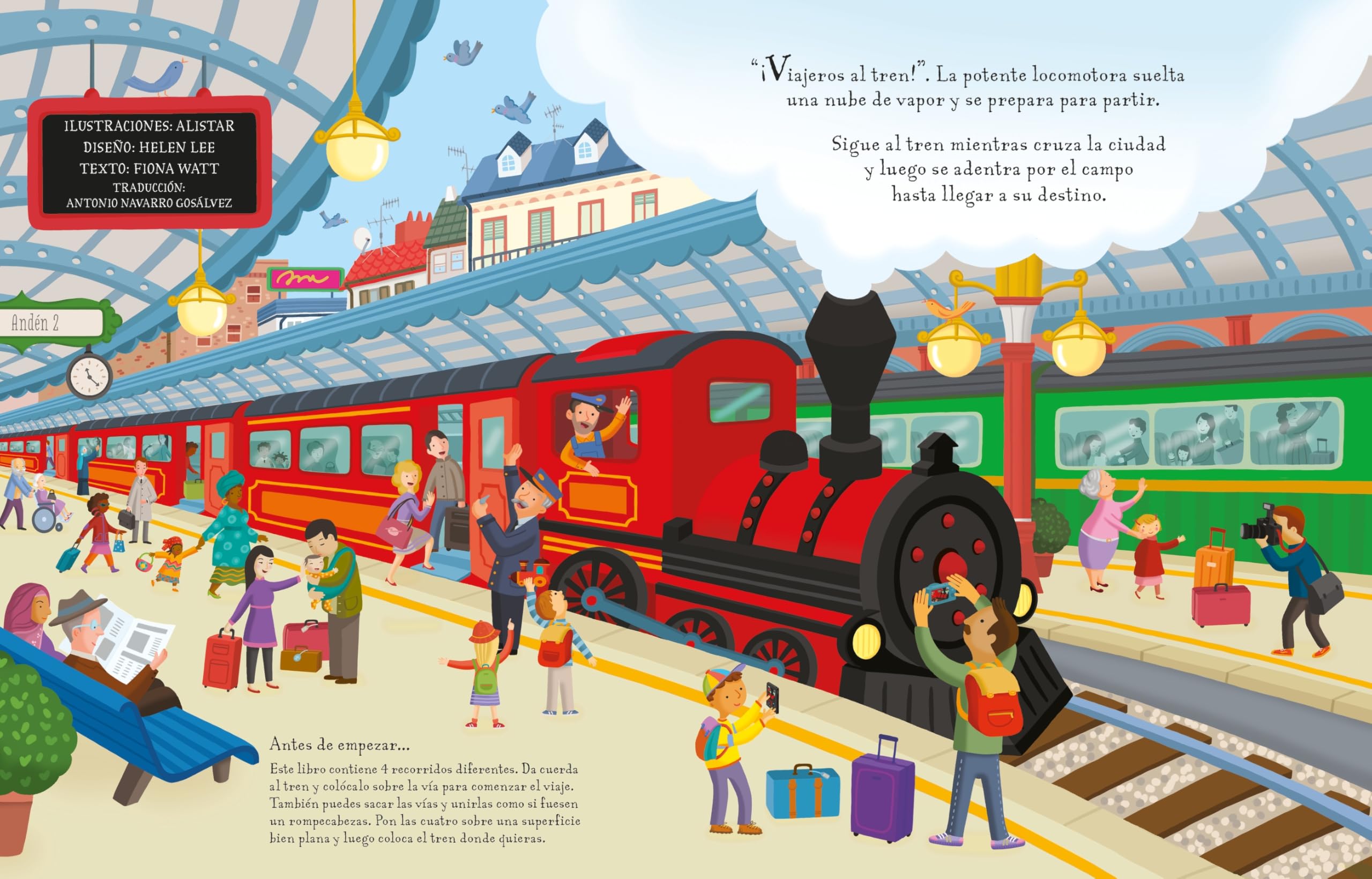 Juega con el libro del tren (Libros con juguete de cuerda)