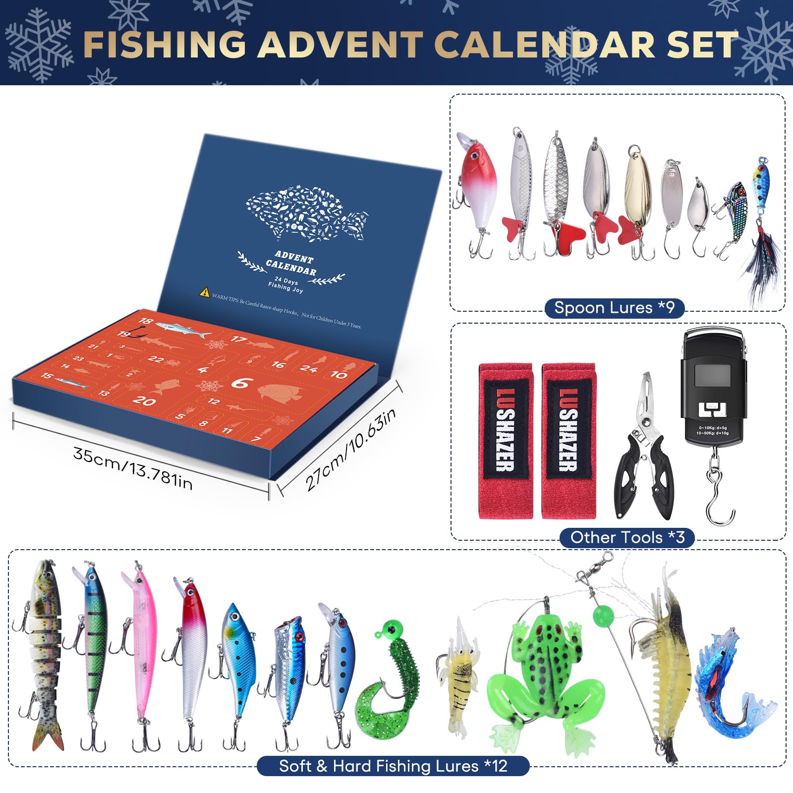Adventskalender Angelköder Set Weihnachten Countdown