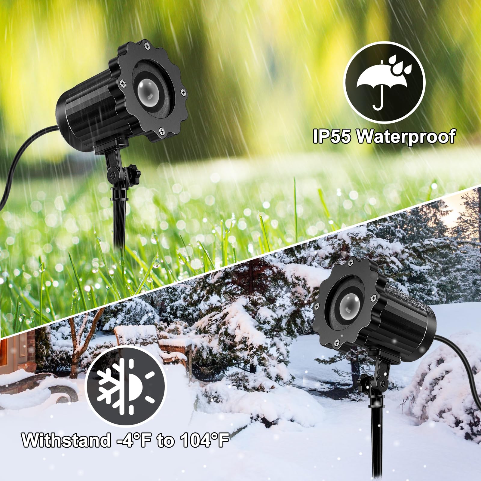 Halloween Deko Outdoor Innen,3D Dynamische Halloween Projektor, Wasserdicht LED Projektionslampe mit Roter Spinne für Wand Friedhof Fenster Garten Hof Party Deko Projector Light
