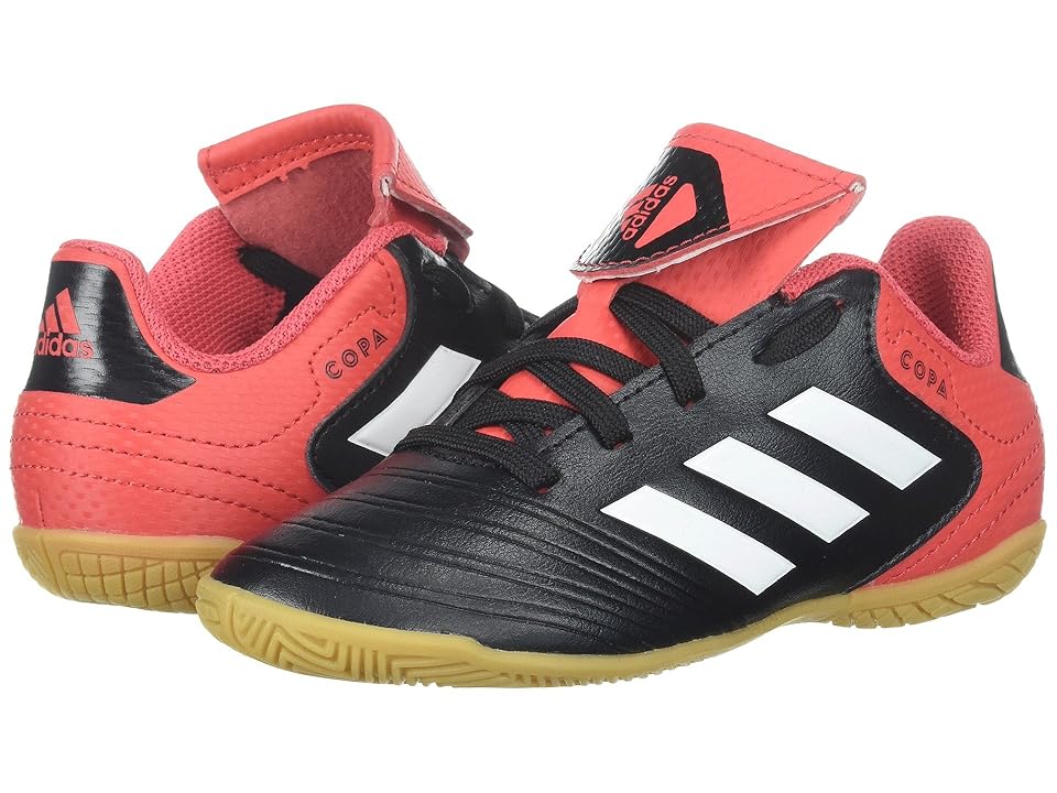 

adidas Kids Copa Tango 18.4 Indoor (Little Kid/Big Kid) (Black/White/Real Coral) Kids Shoes