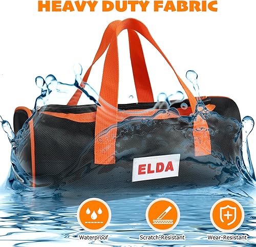 Miniatura 4 de ELDA Paquete de 4 bolsas de herramientas para hombres con fondo duro, impermeables, resistentes, bolsas de herramientas de boca ancha, bolsa de