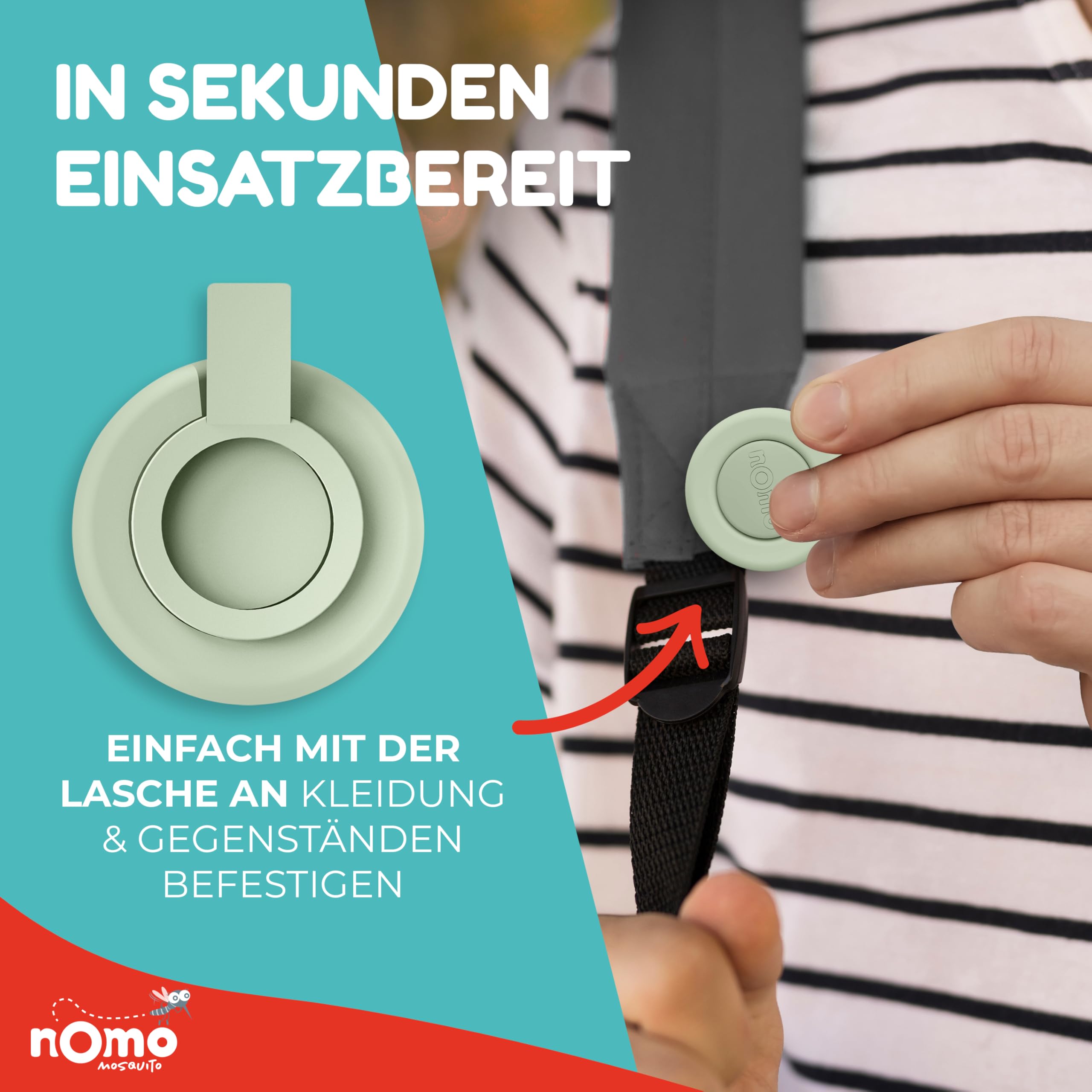 Anti Mücken Clip • Rein pflanzlicher Mückenschutz für Baby & Kinder • Insektenschutz Clip gegen Mücken, Moskito & Insekten • 30 Tage Wirkung • BPA-frei & ohne DEET