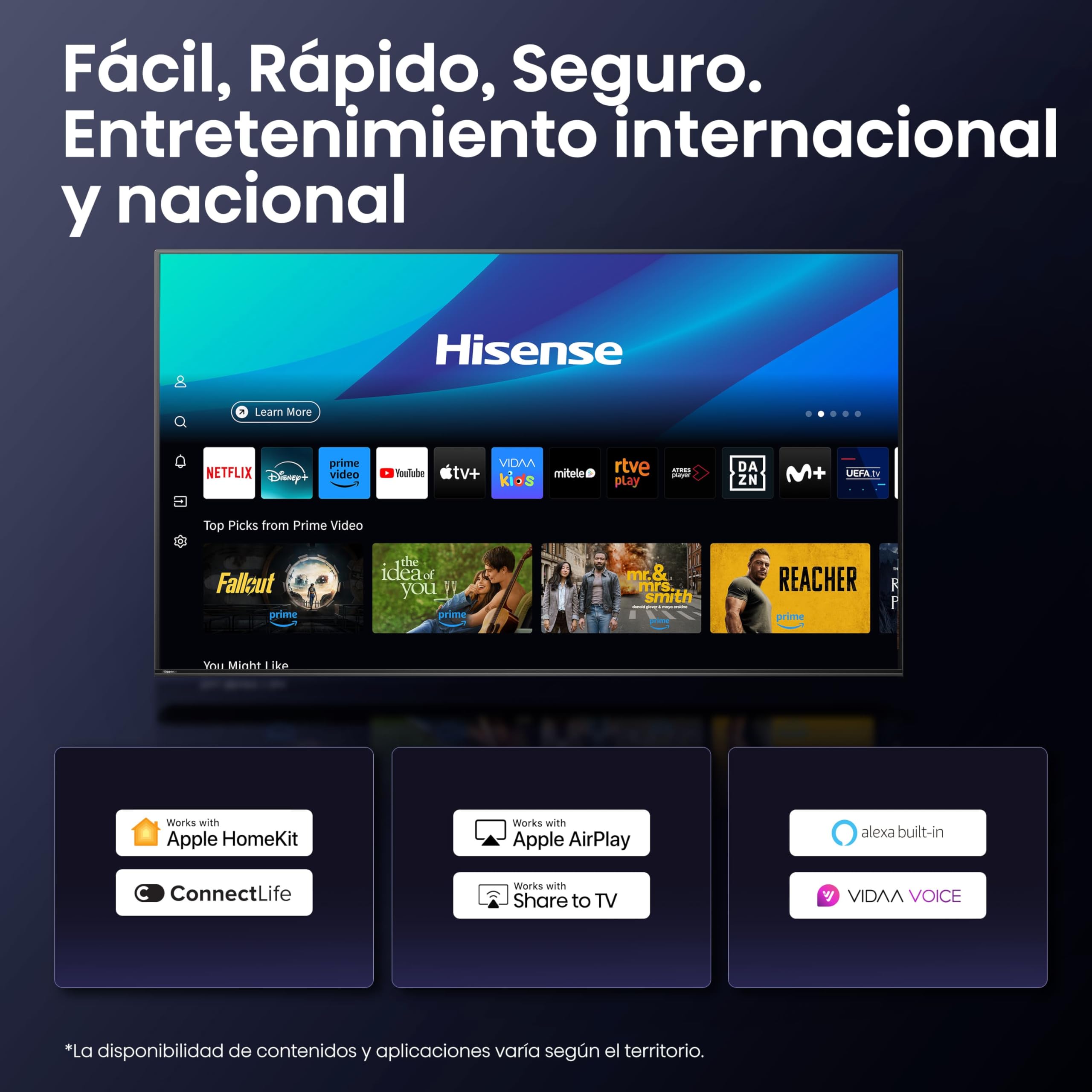 Hisense 55E8Q - Mini LED Smart TV, Quantum Dot, 144Hz, Subwoofer Integrado, Dolby Vision IQ & Dolby Atmos, Full Array Local Dimming, Procesador Hi-View Engine