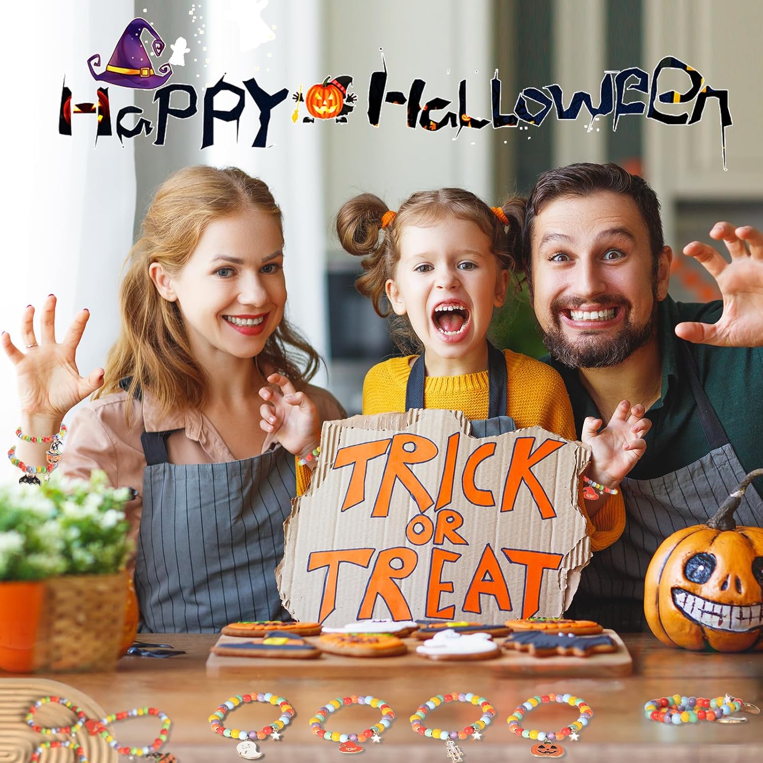 Halloween Beads Bracelets for Girls - Spooktacular Charms for Kids' Halloween Jewelry, Kids Bracelets - Image 7