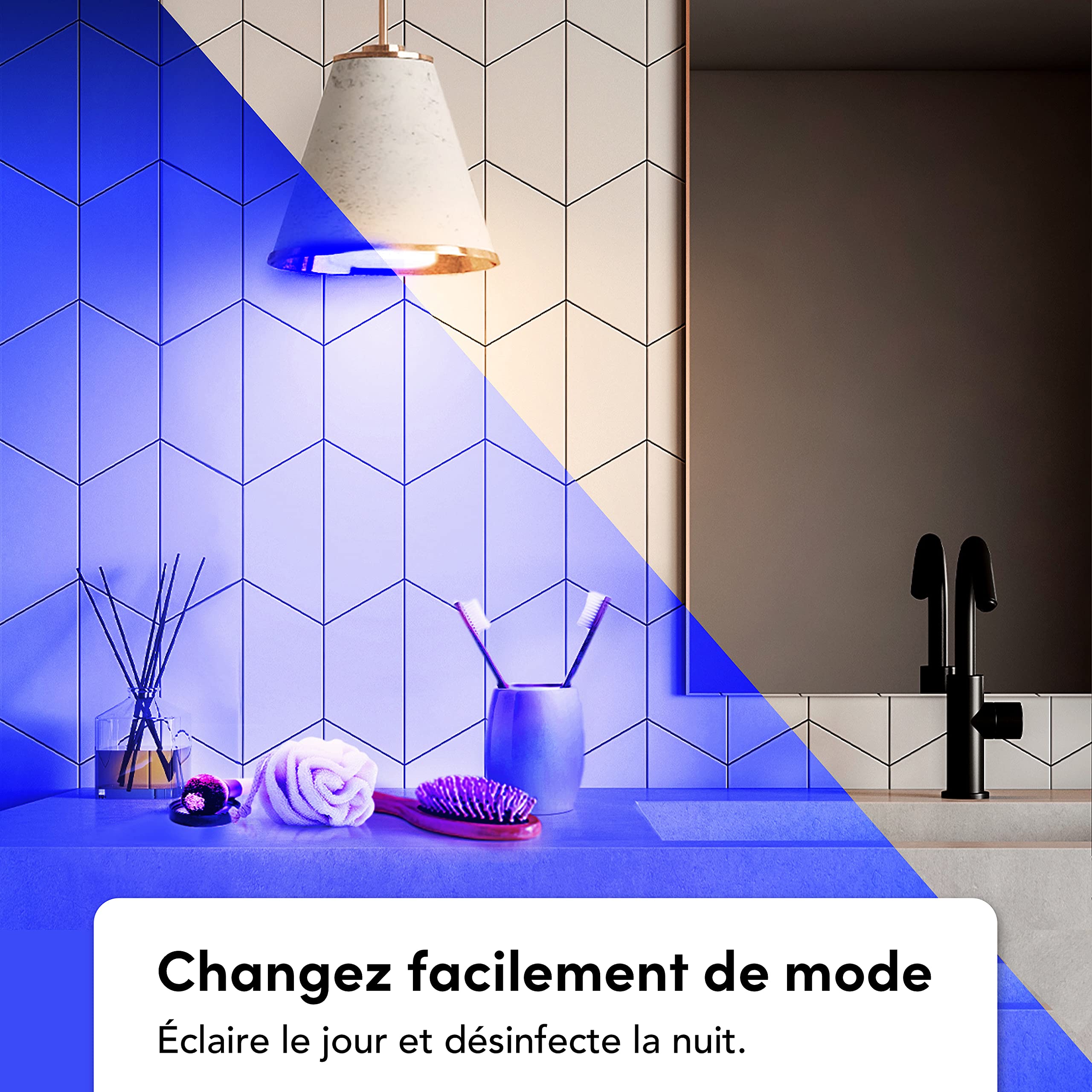 LIFX Clean A60 1200 lumens [B22], Pleine couleur avec lumière HEV antibactérienne, Ampoule LED connectée Wi-Fi, Pas de pont, Compatible avec Alexa, Hey Google, HomeKit et Siri