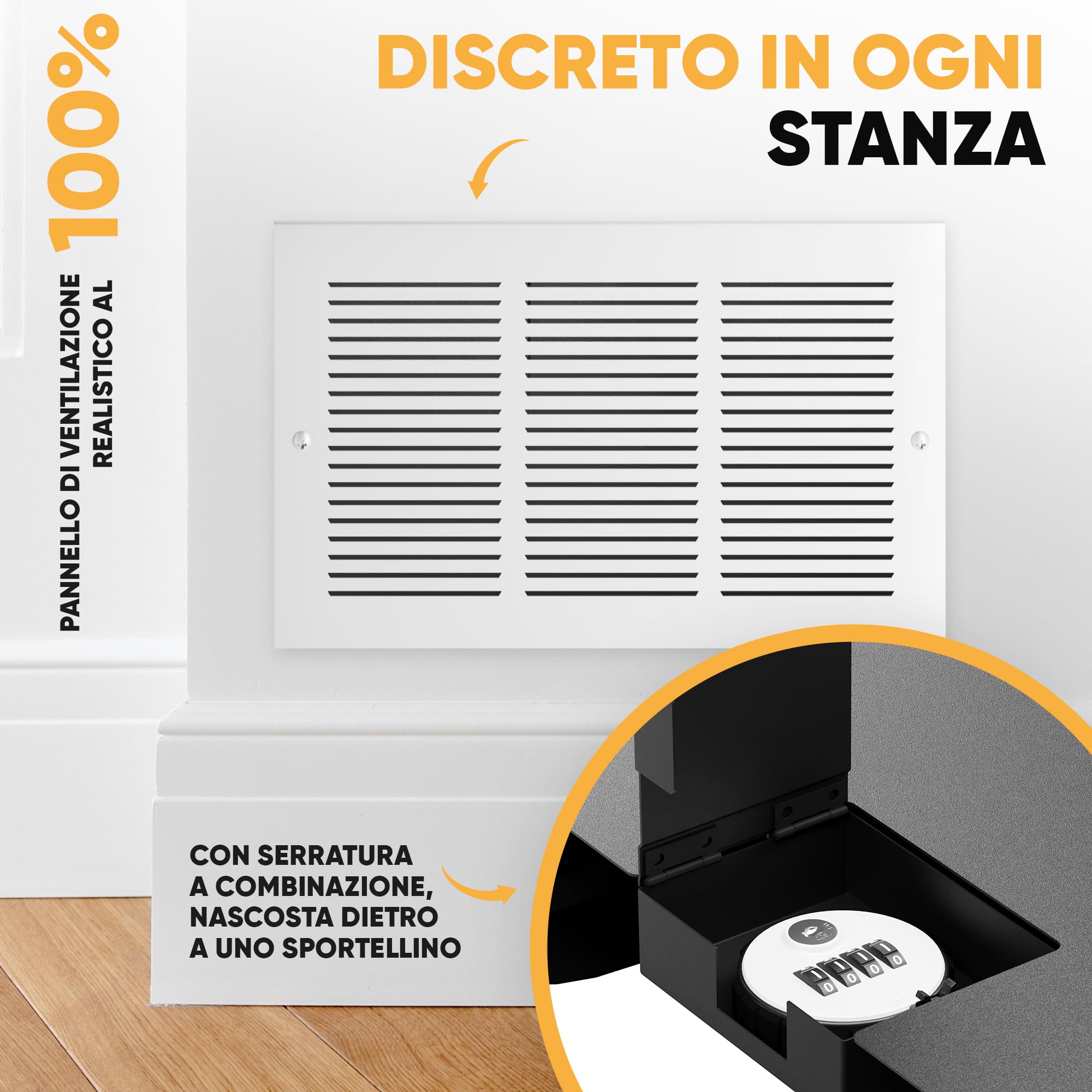 Elder Welder® Cassaforte a Muro Invisibile con Griglia di Ventilazione | Serratura a Combinazione Nascosta | Cassaforte Invisibile a Scomparsa | Nascondiglio Segreto | Casseforti Invisibili