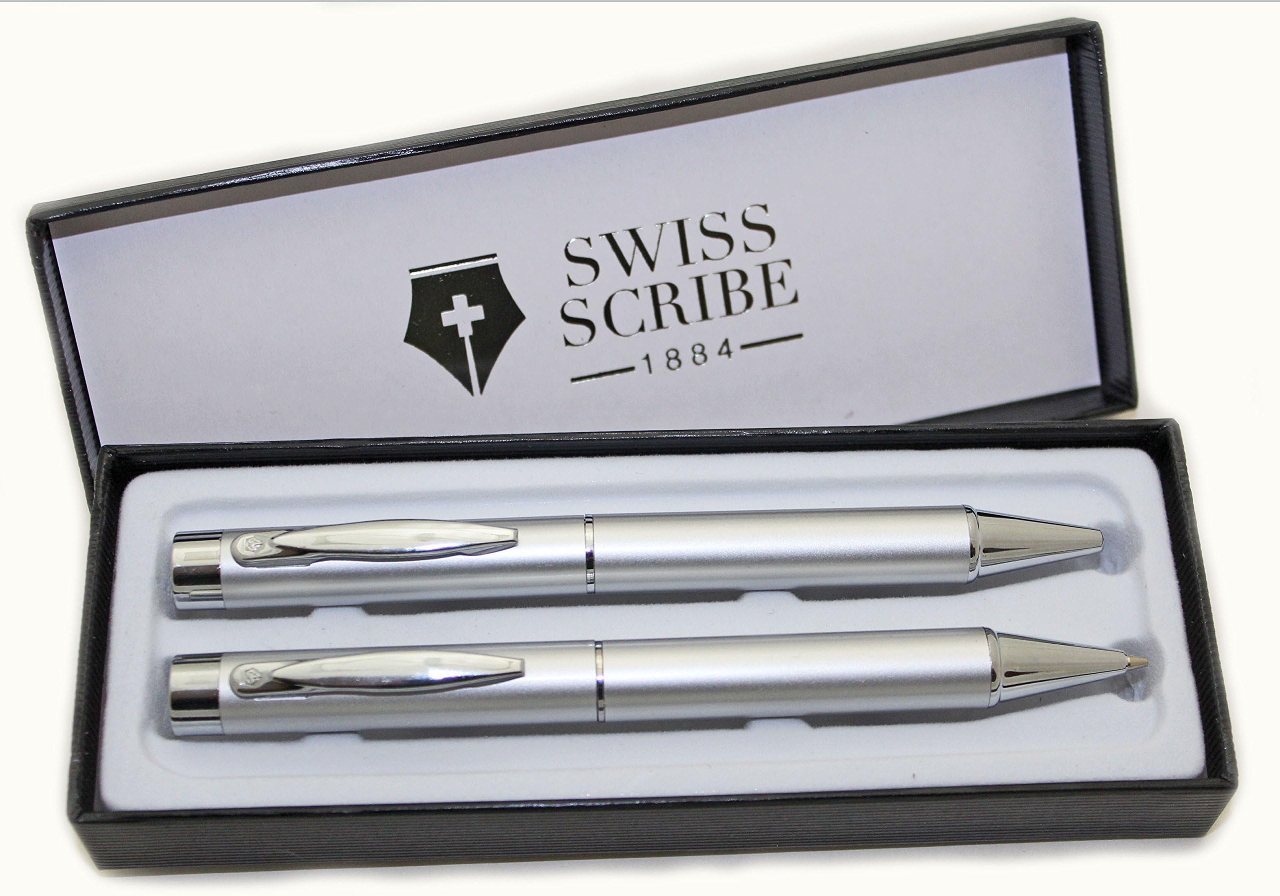 Swiss Scribe Classic Silver Pen and Mechanical Pencil Set