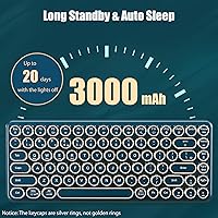 Vista 6 de Teclado de máquina de escribir inalámbrico de 2.4 GHzBluetoothUSB-C Teclado mecánico para juegos con cable blanco cálido retroiluminado LED de 84