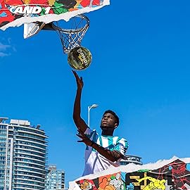 AND1 Xcelerate Rubber Basketball: Official Regulation Size 7 (29.5) Streetball, Made for Indoor/Outdoor Games (Basketball w/Pump, Green Camo)