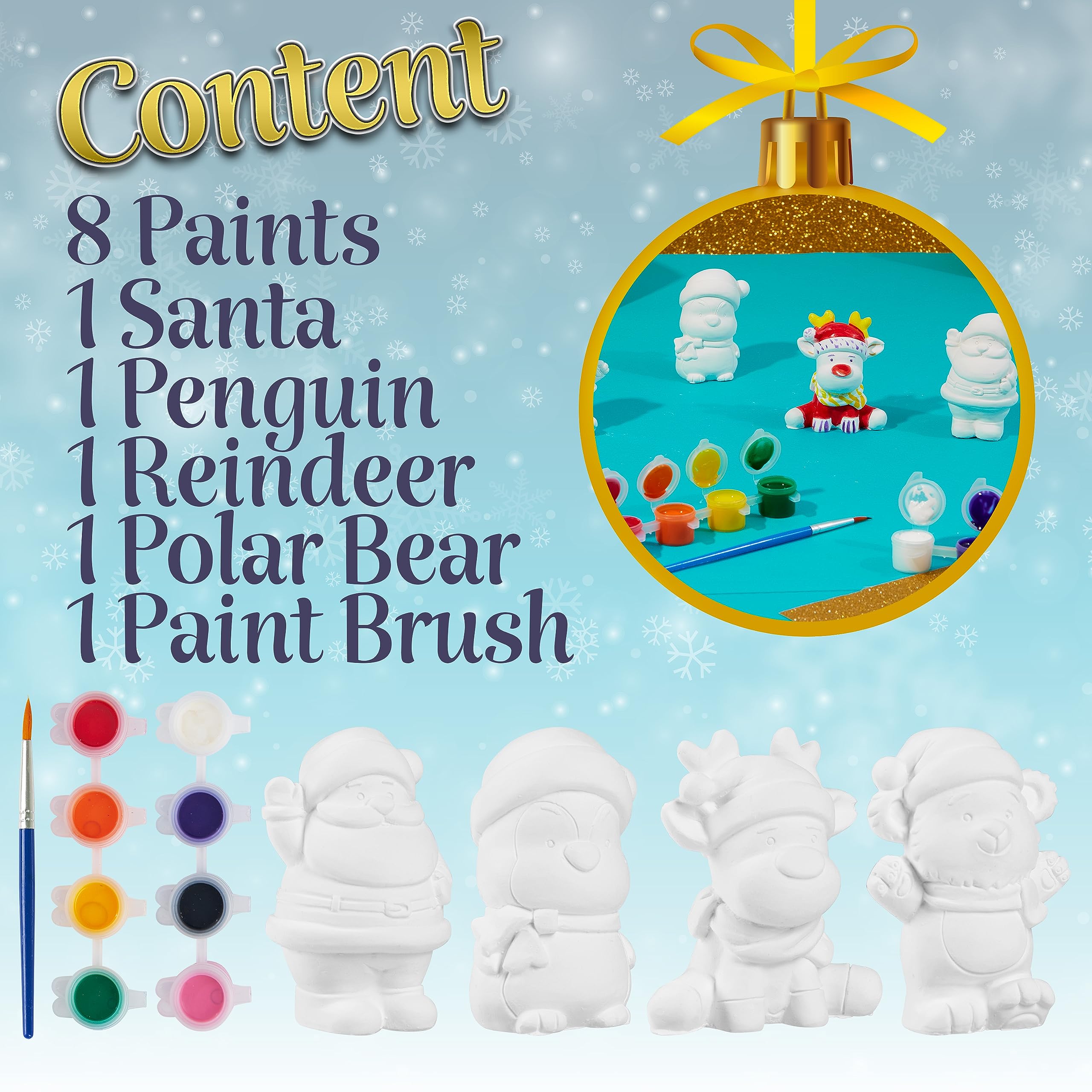 Set Fai Da Te Natalizio Per Bambini, 24 Pezzi - Incluse Palline Di Schiuma, Adesivi, Perline, Per Decorazioni Invernali